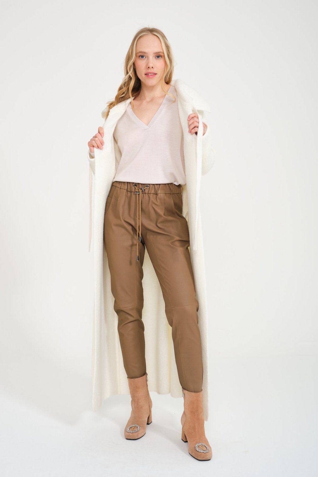 White Long Knit Cardigan - ADAMO