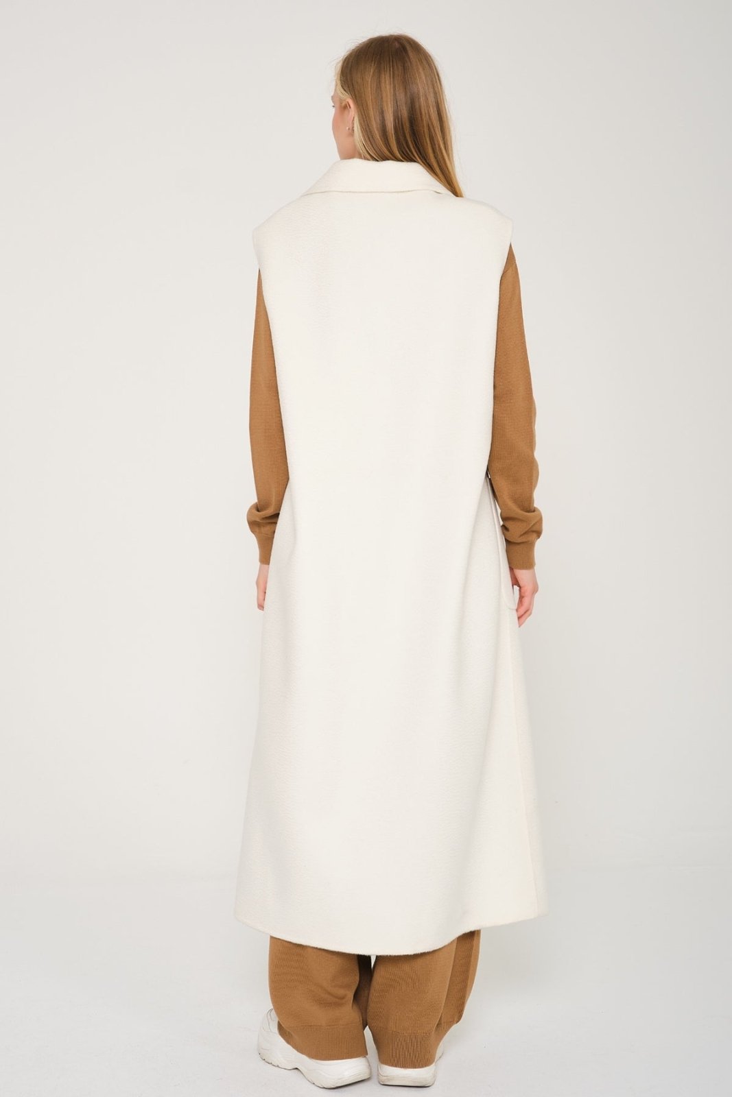 White Long Wool Waistcoat - ADAMO