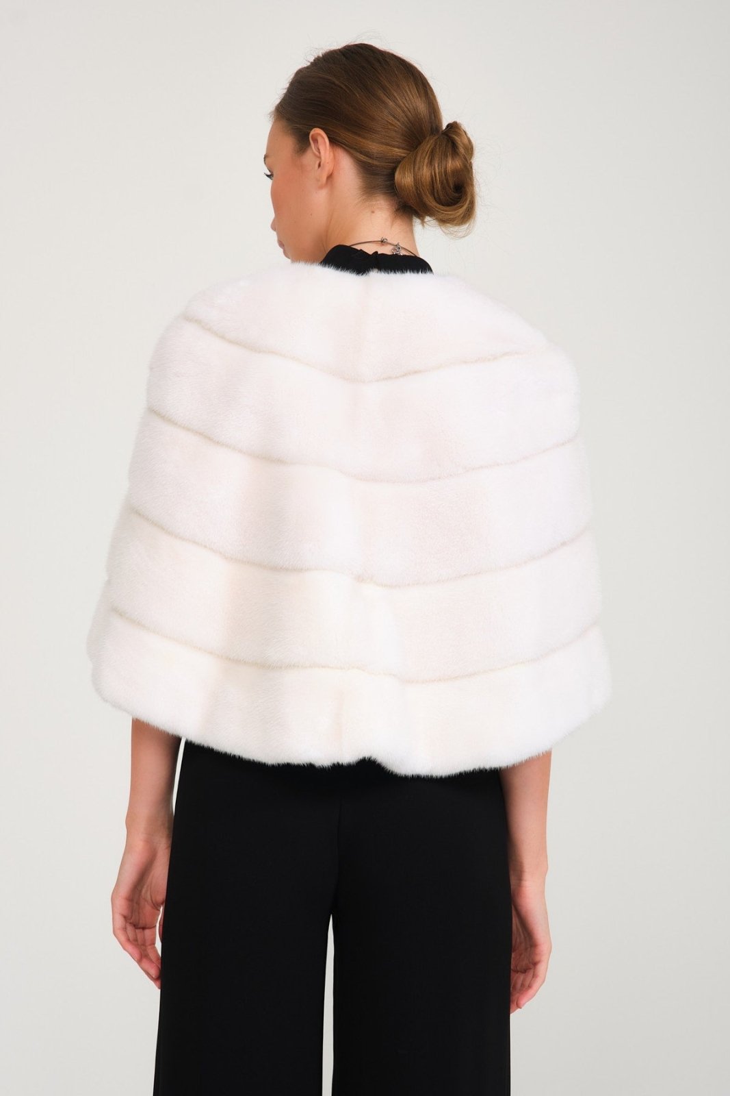 White Mink Fur Cape - ADAMO