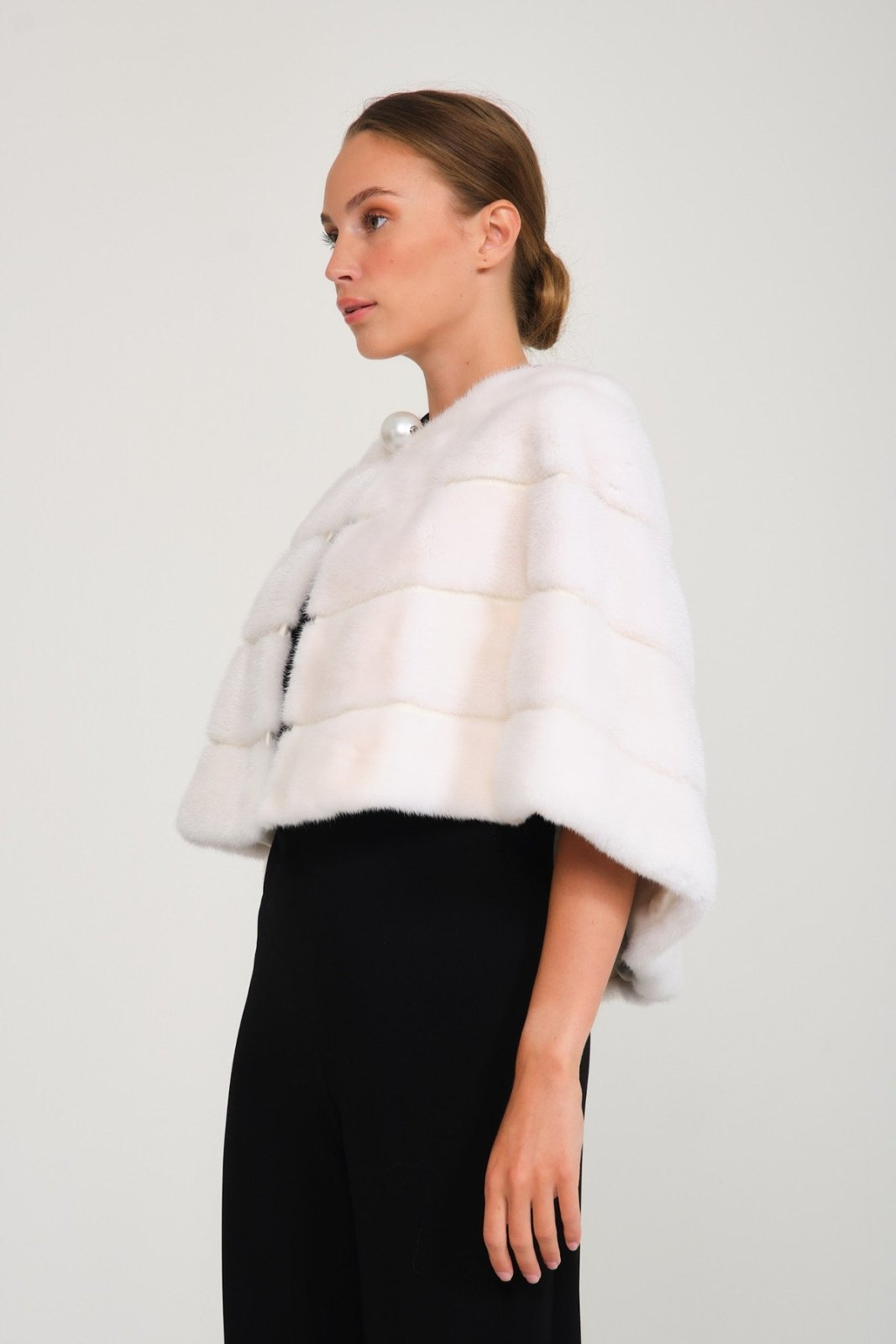 White Mink Fur Cape - ADAMO