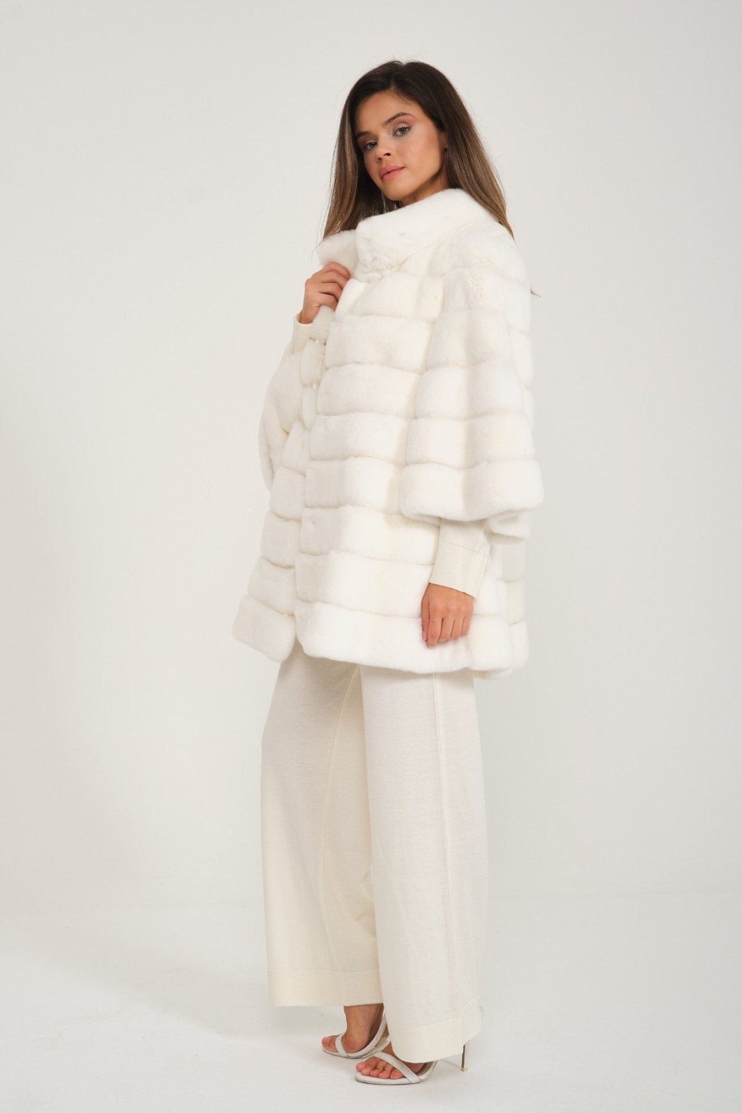 White Rex Fur Coat - ADAMO