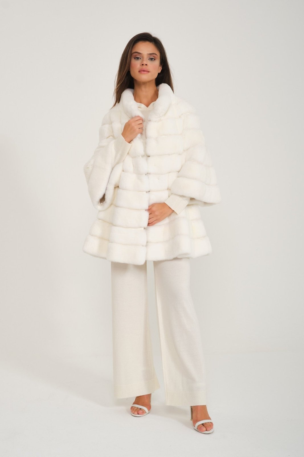 White Rex Fur Coat - ADAMO