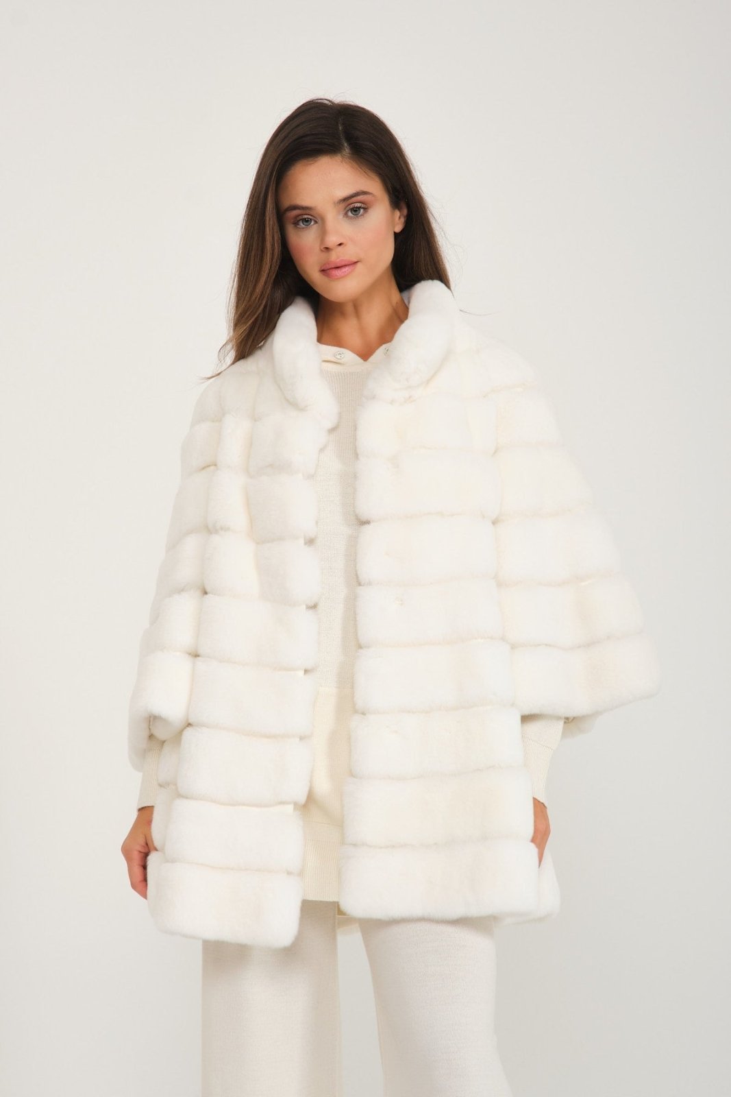 White Rex Fur Coat - ADAMO