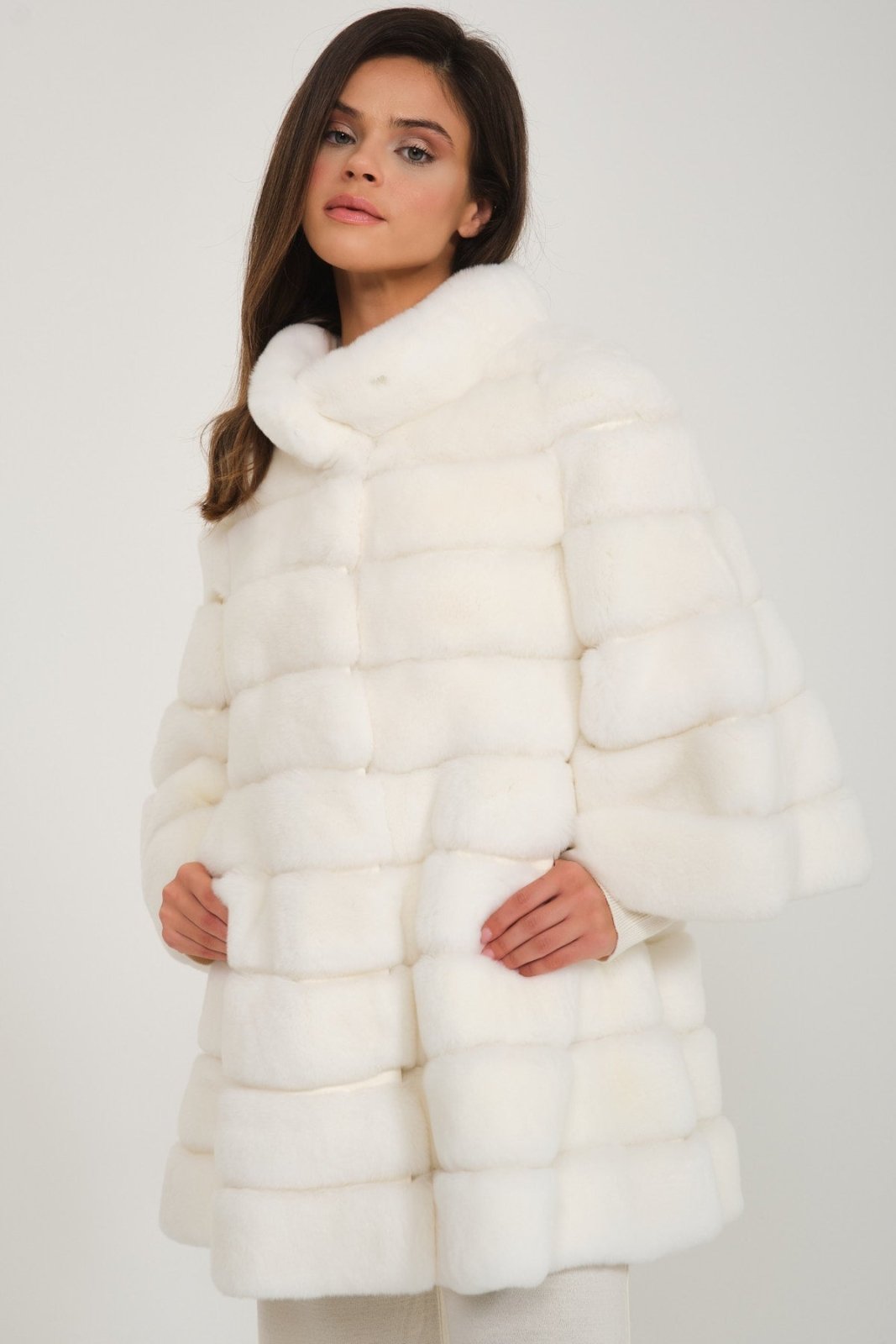 White Rex Fur Coat - ADAMO