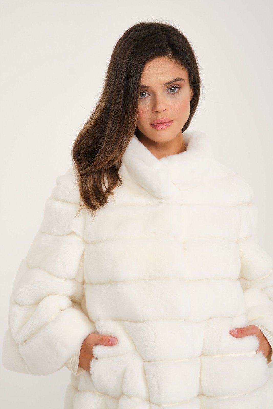 White Rex Fur Coat - ADAMO