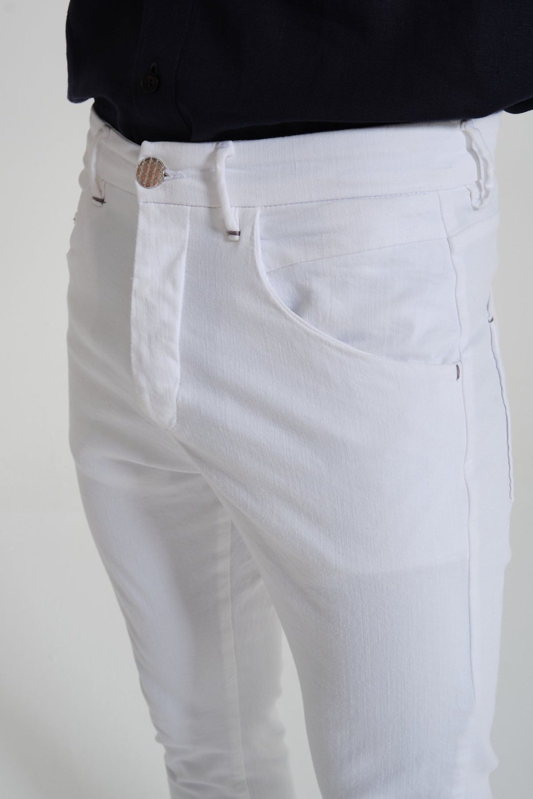 White Slim Fit Jeans - ADAMO