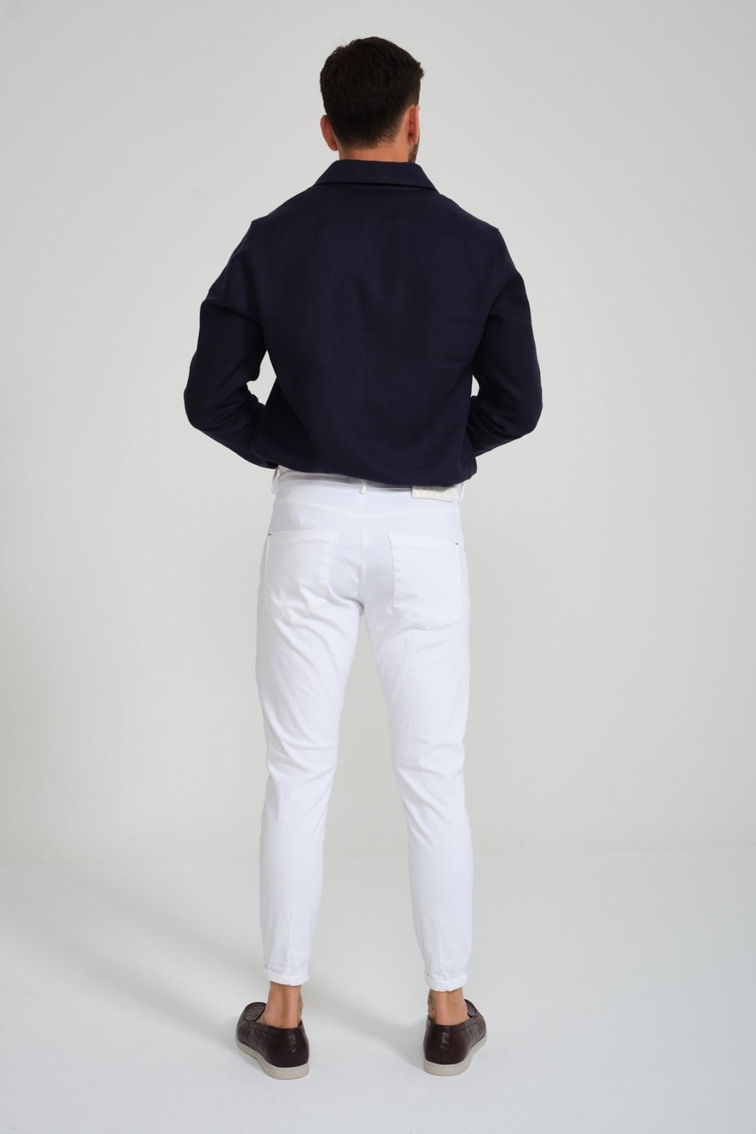 White Slim Fit Jeans - ADAMO