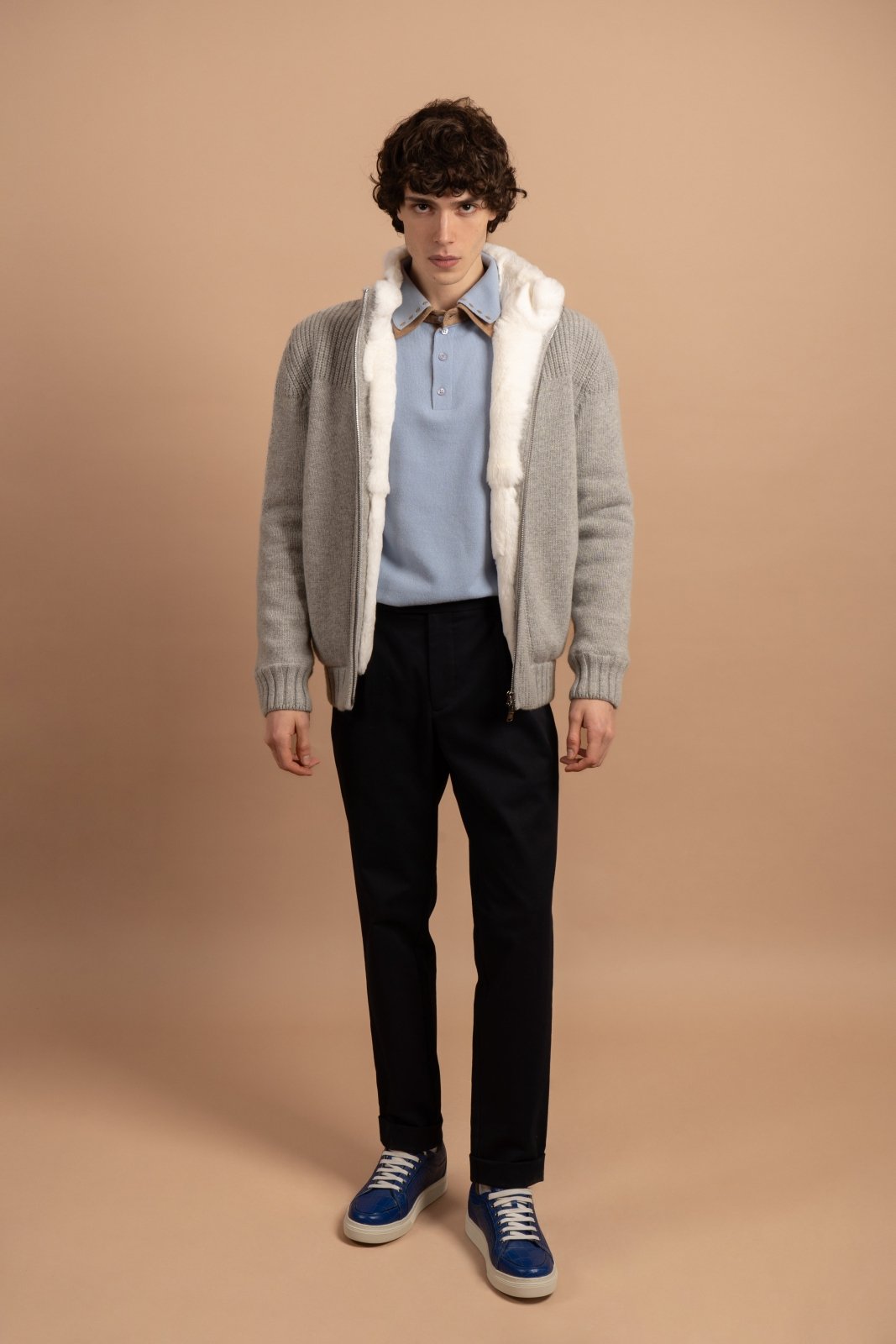 Winter Whisper Wool Jacket with Rex Fur - ADAMO