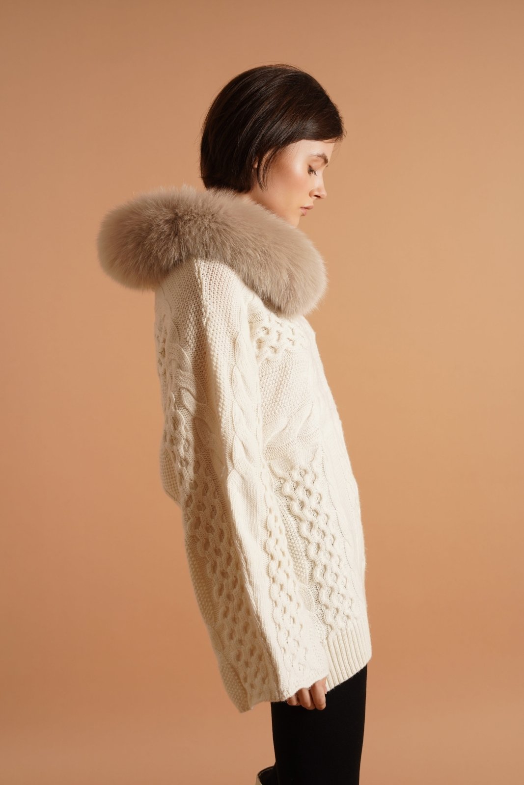 Winter Whispers Fox Trim Knit - ADAMO