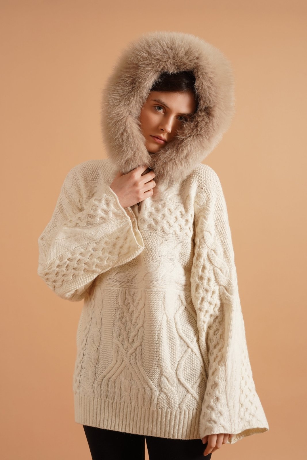 Winter Whispers Fox Trim Knit - ADAMO