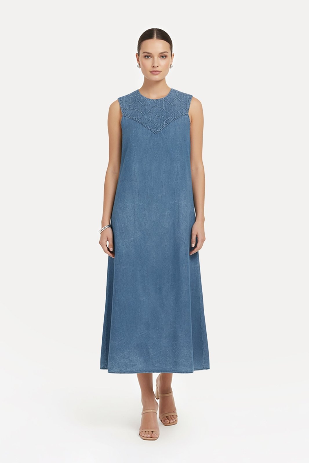 Yoke Denim Dress - ADAMO