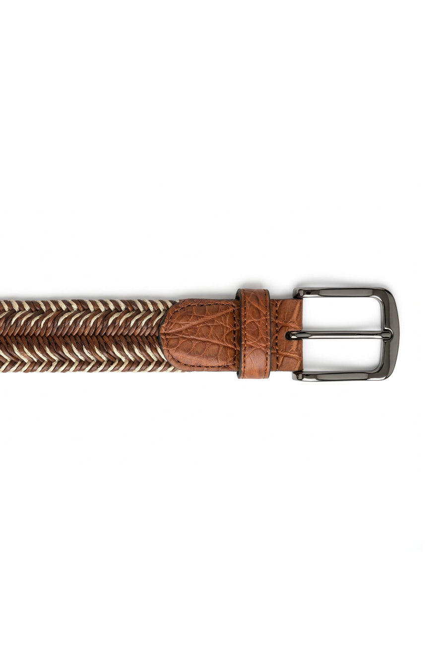 Sienna Crocodile Trim Braided Belt