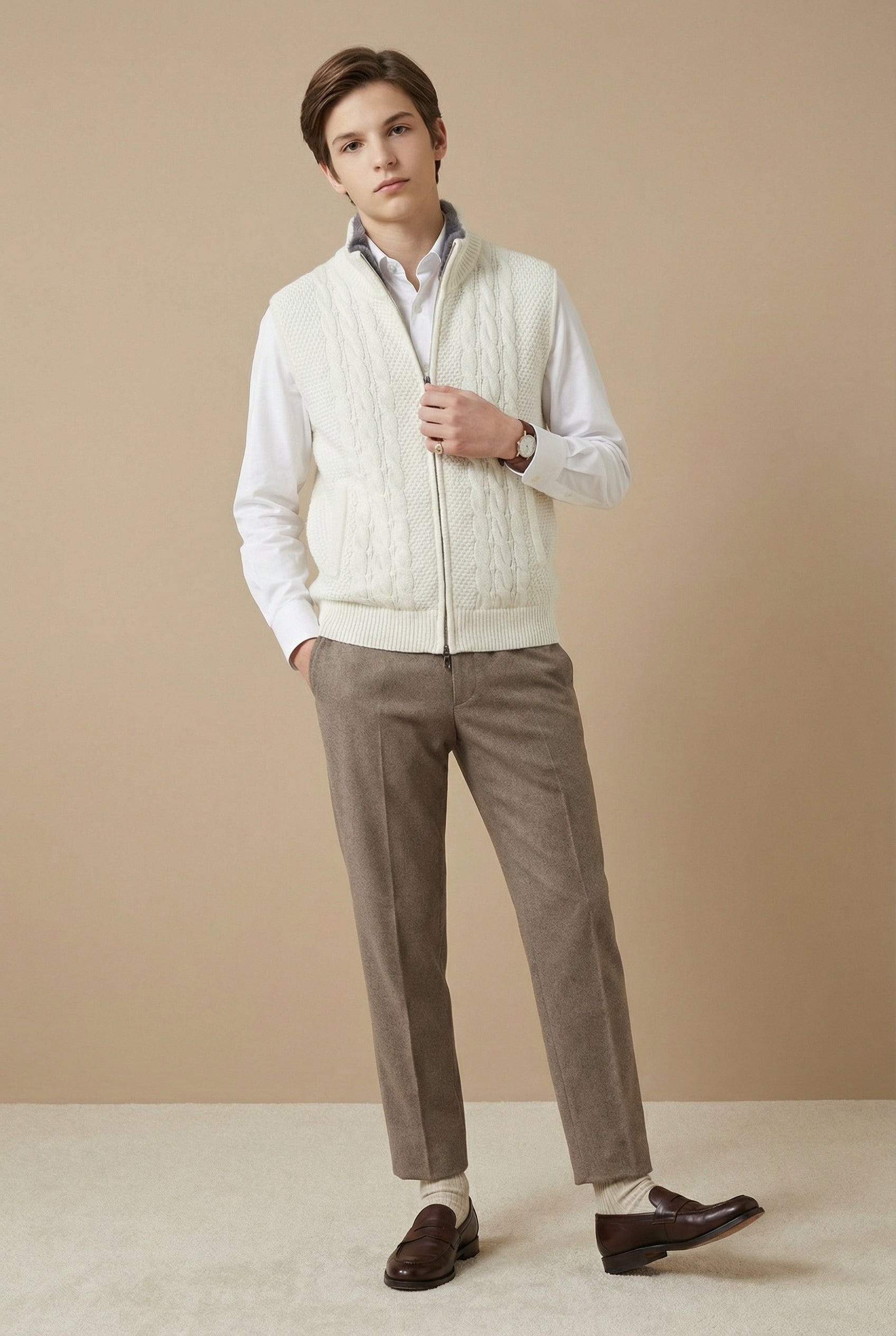 Heritage Knit Rex-Lined Vest