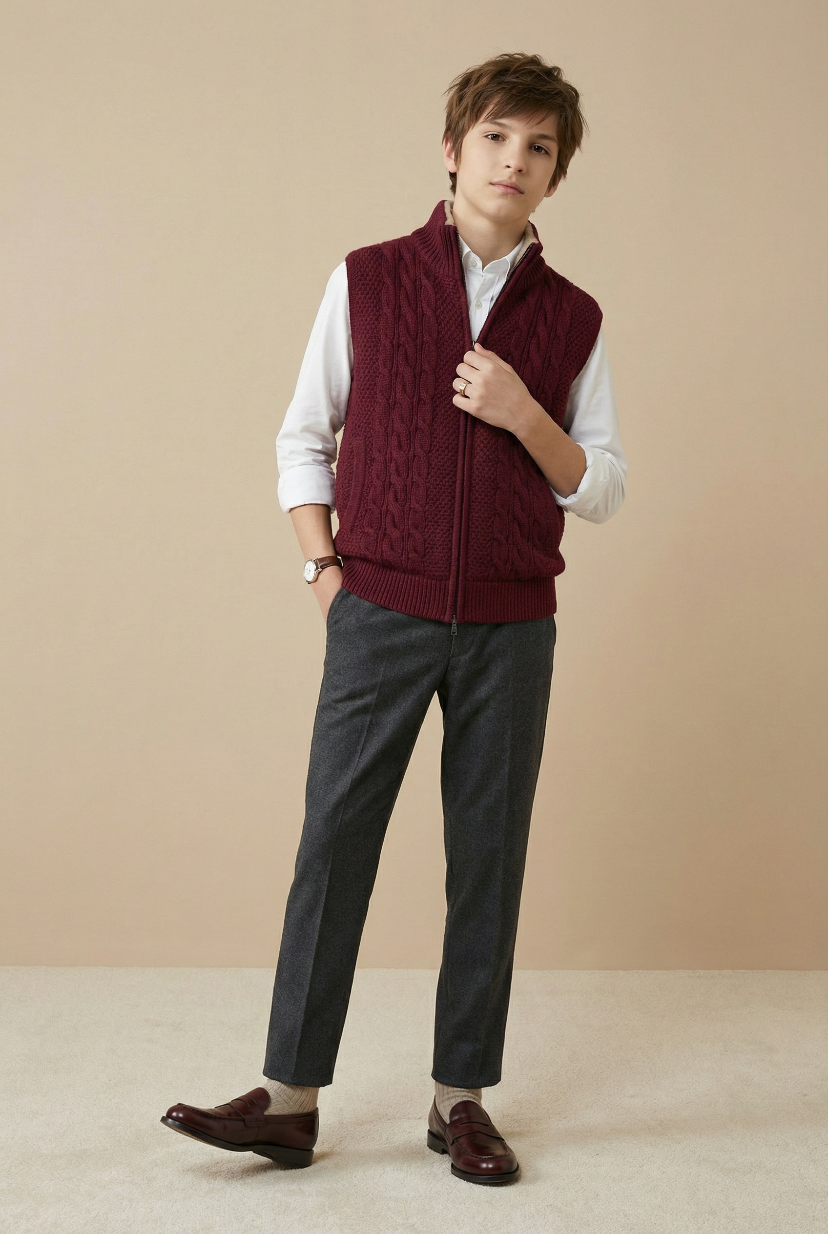 Heritage Knit Rex-Lined Vest