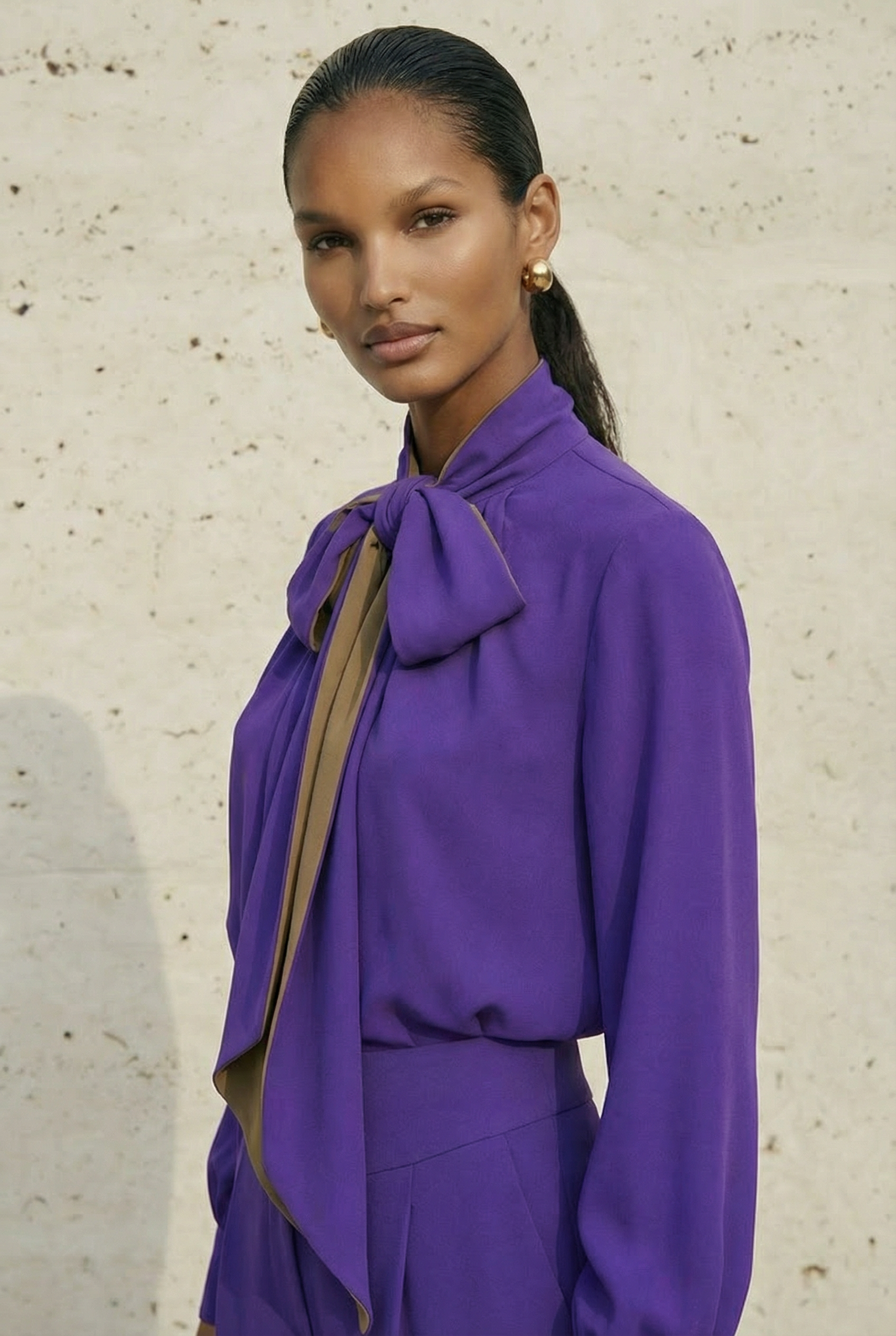 Valeria Crepe Silk Tie Trousers