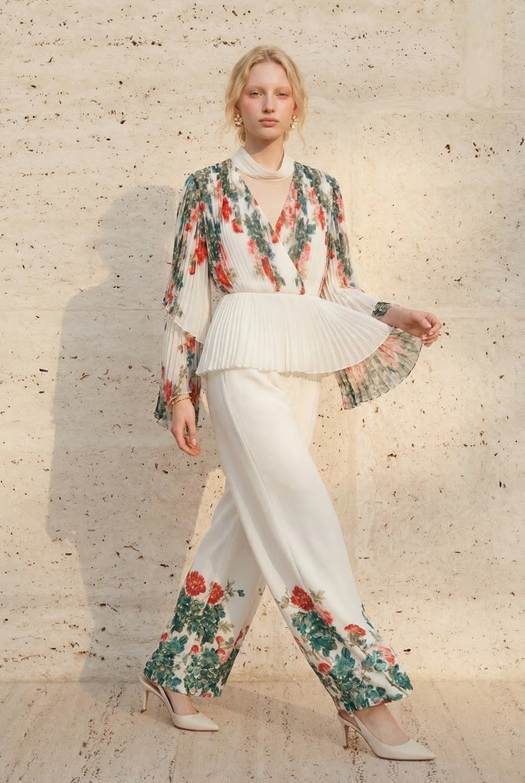 Rosaline Pleated Garden Ensemble