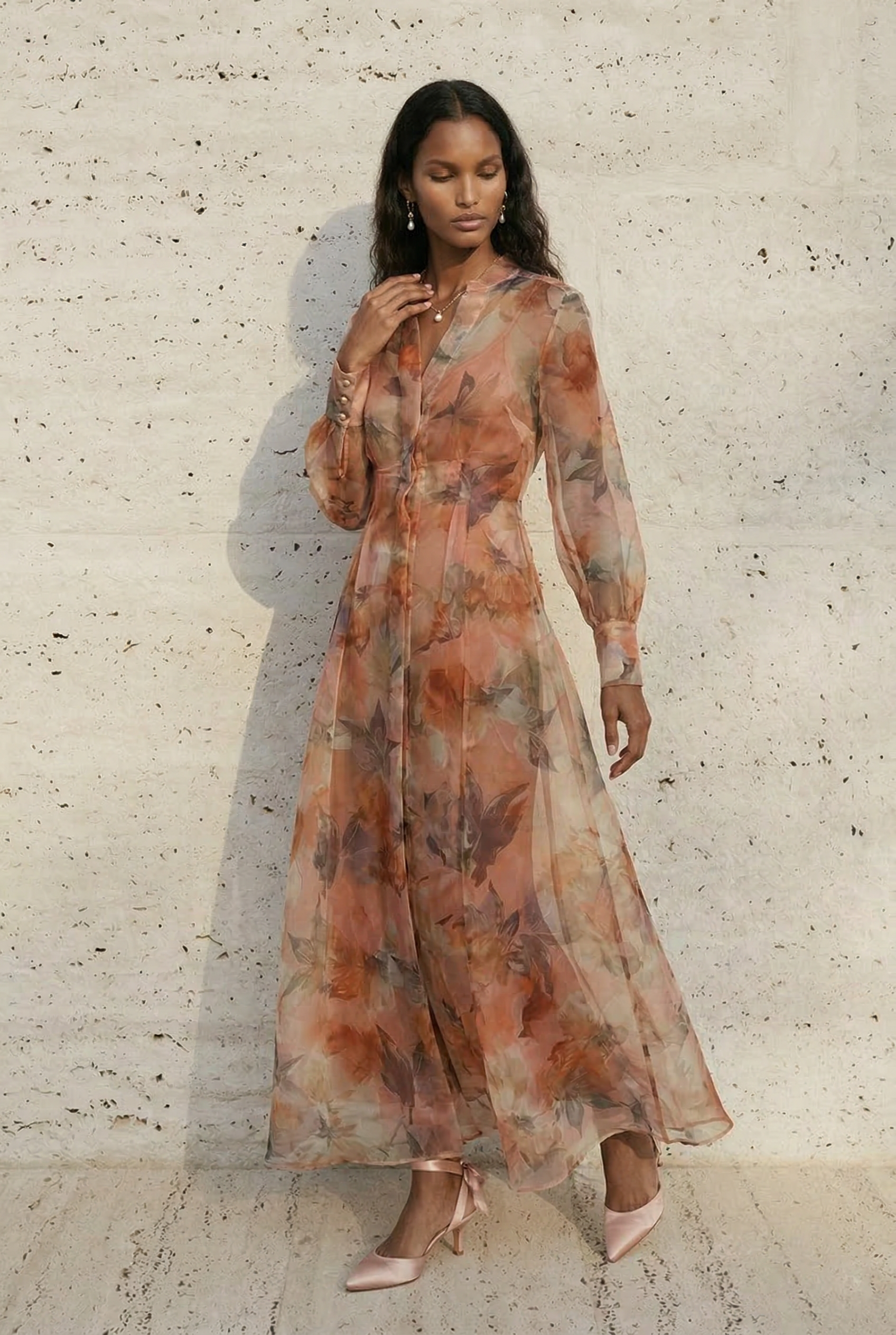 Aurélie Botanical Organza Dress