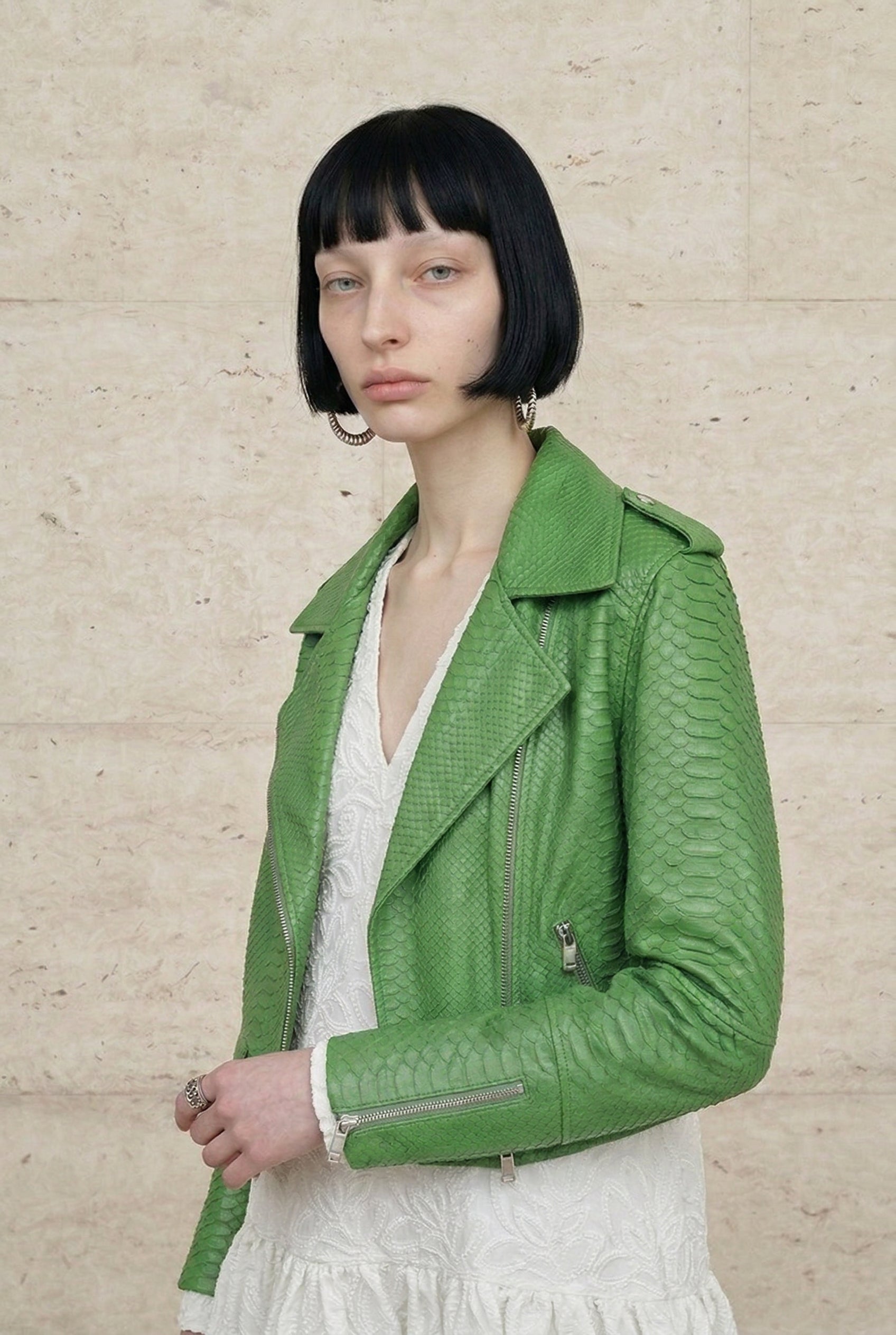 Elira Python Biker Jacket
