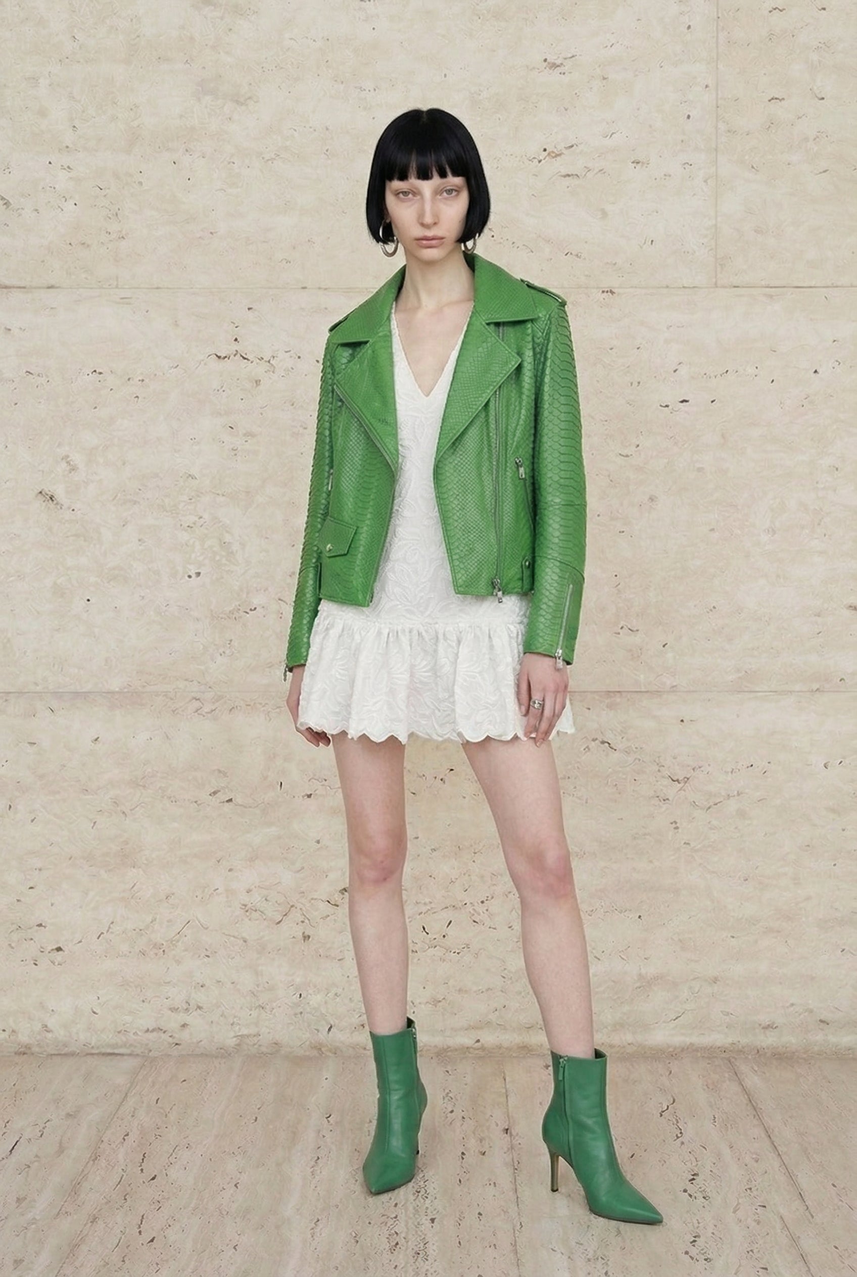 Elira Python Biker Jacket