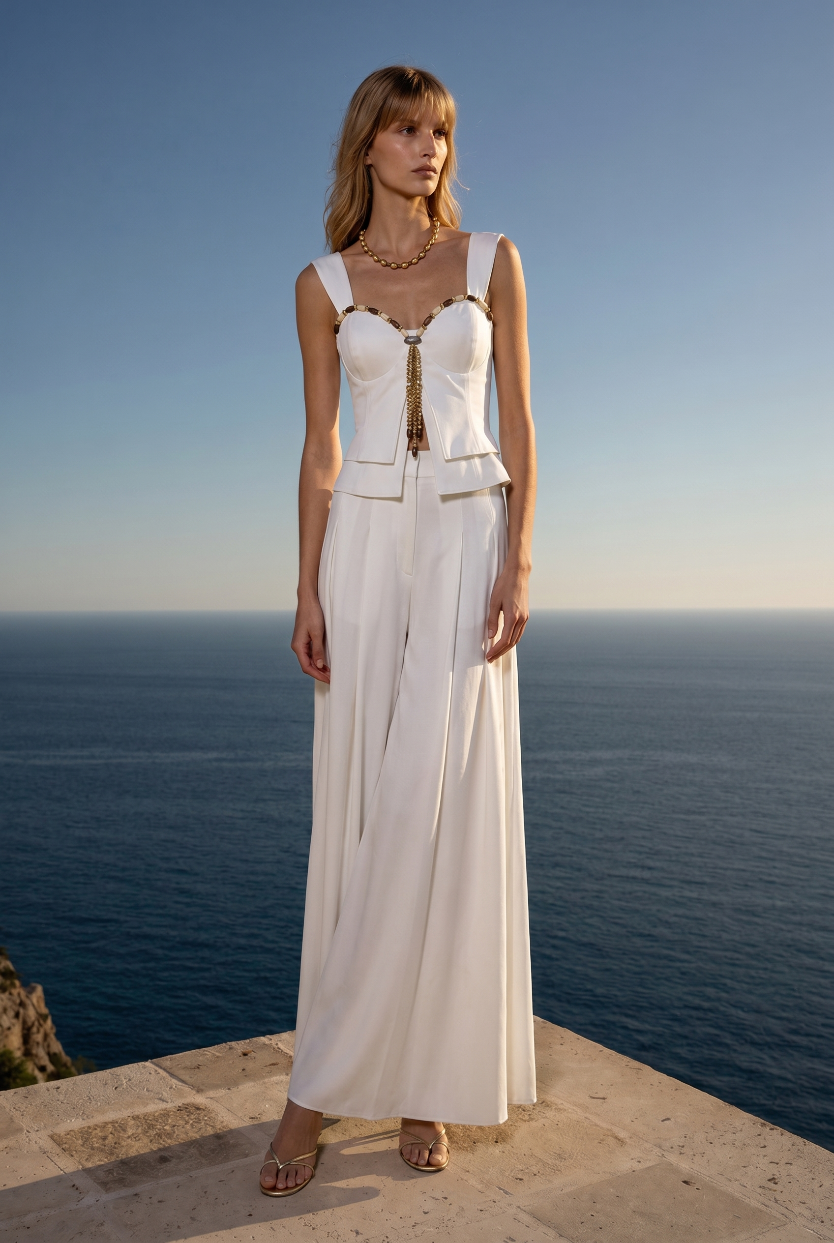 Avelisse Satin Wide-Leg Trousers