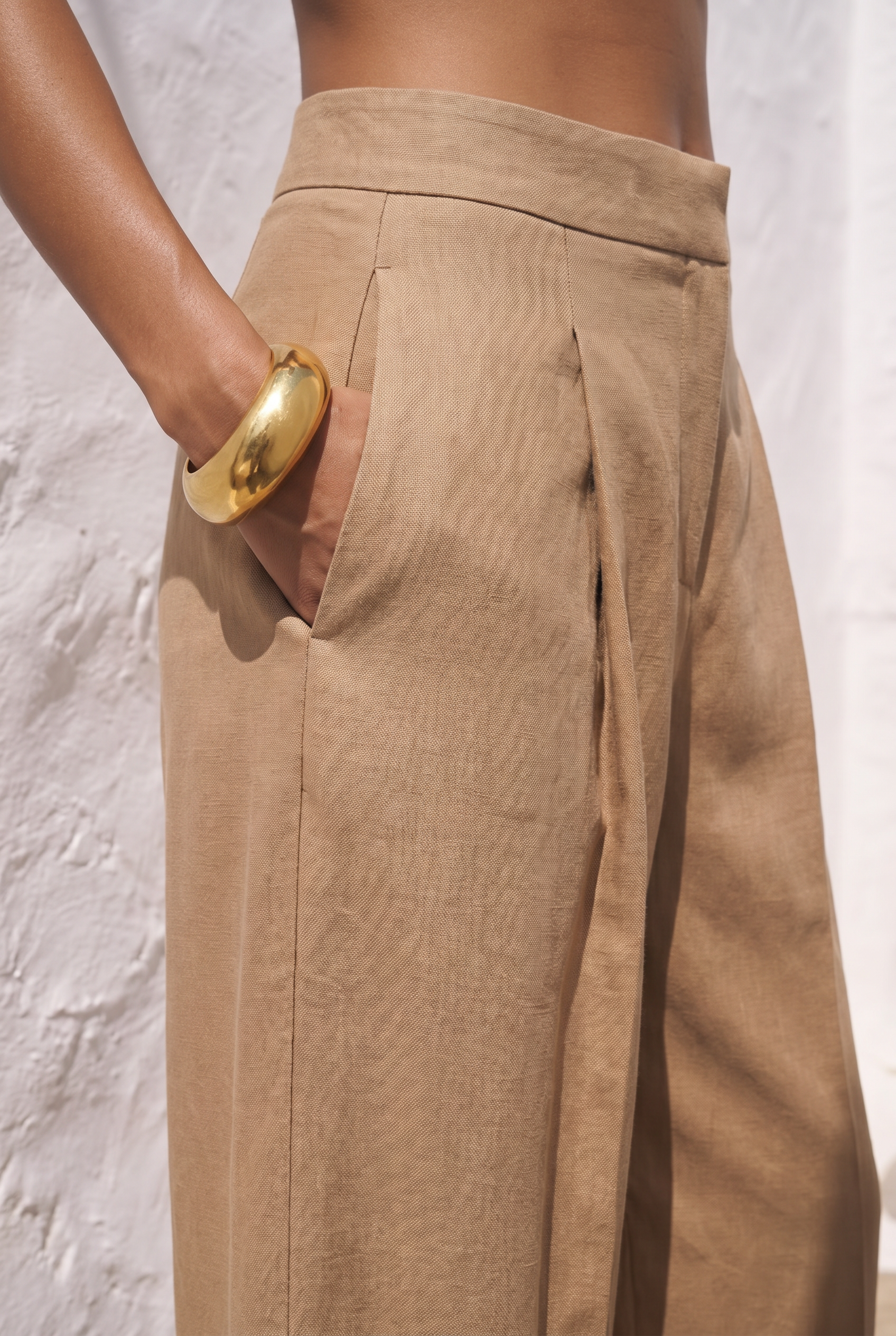 Seralyn Fluid Linen-Blend Trousers