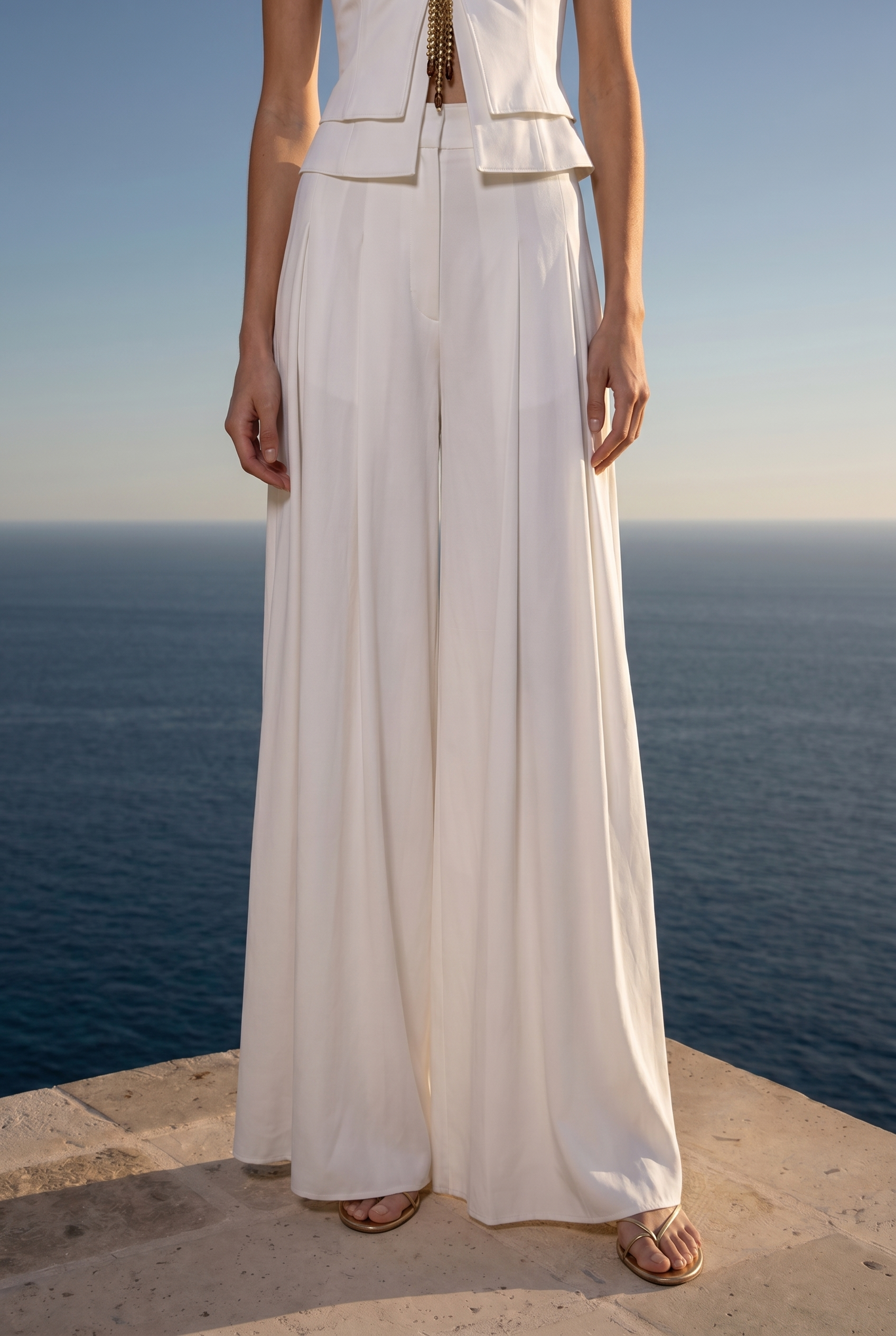 Avelisse Satin Wide-Leg Trousers