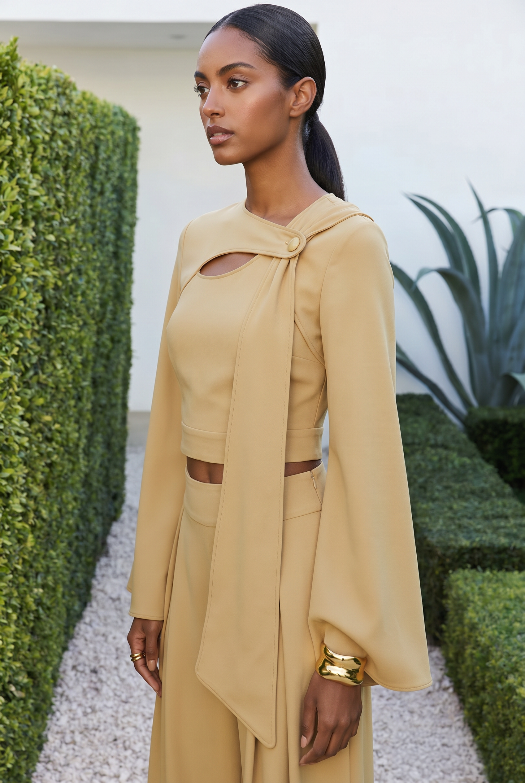 Solvère Draped Crepe Blouse
