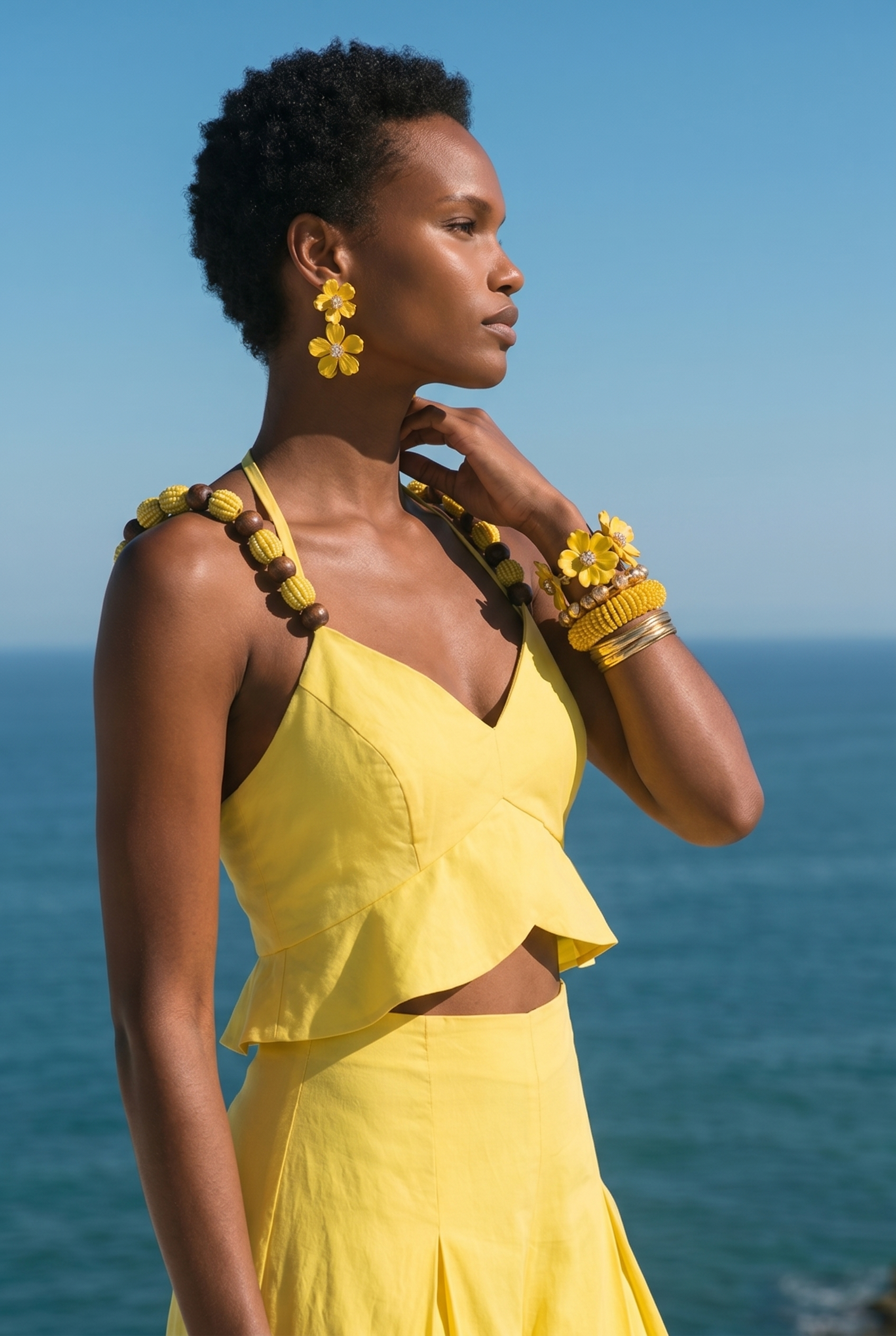 Solevara Beaded Halter Top