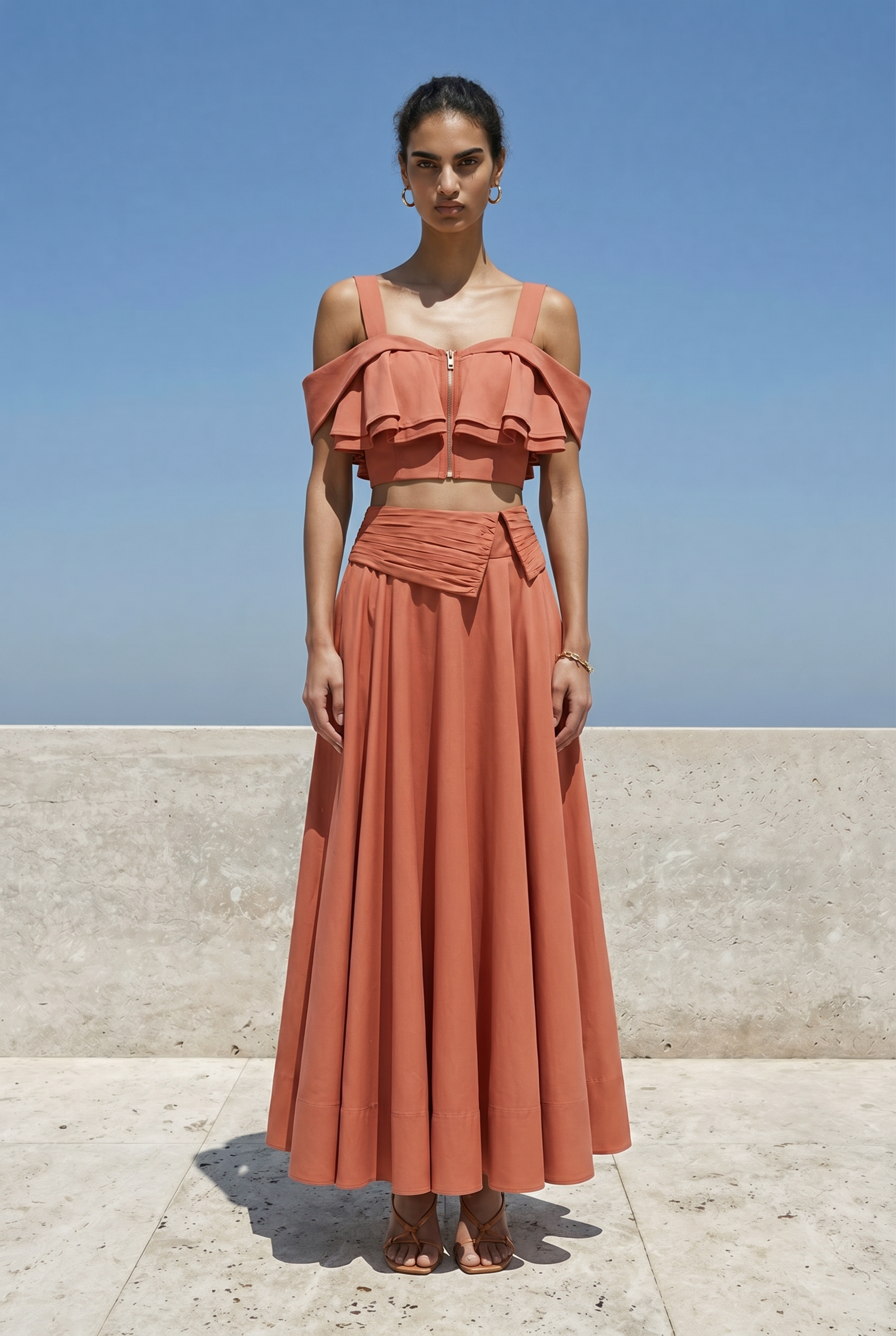 Terrana Ruffle Crop Top