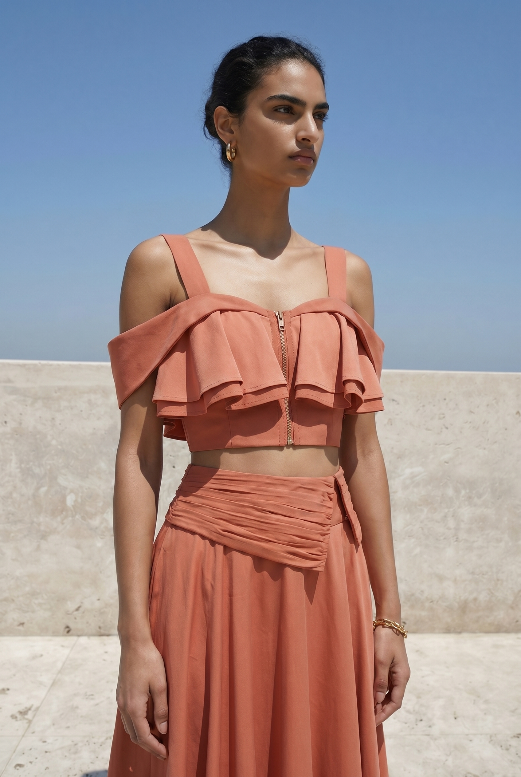 Terrana Ruffle Crop Top