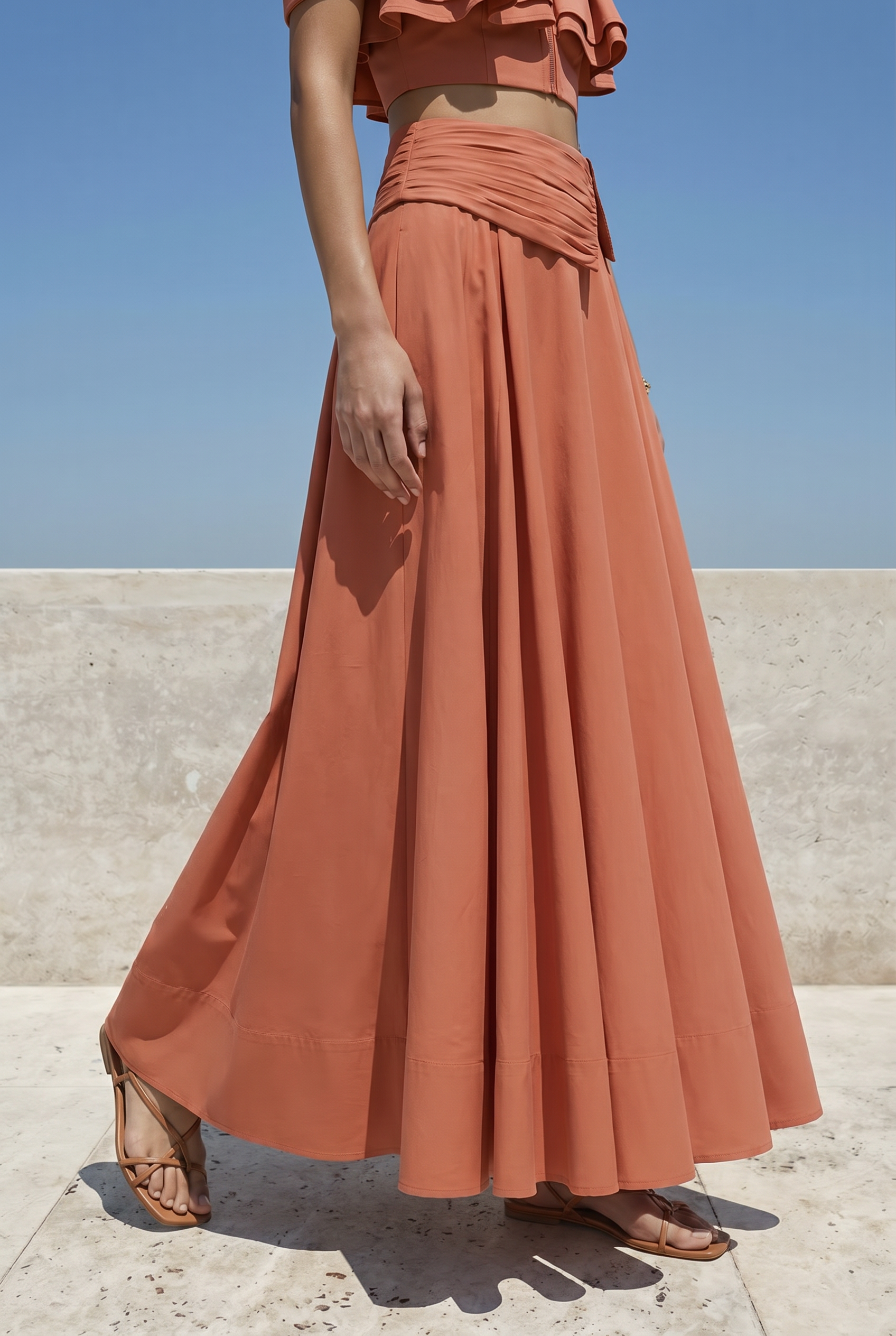 Terrana Draped Midi Skirt