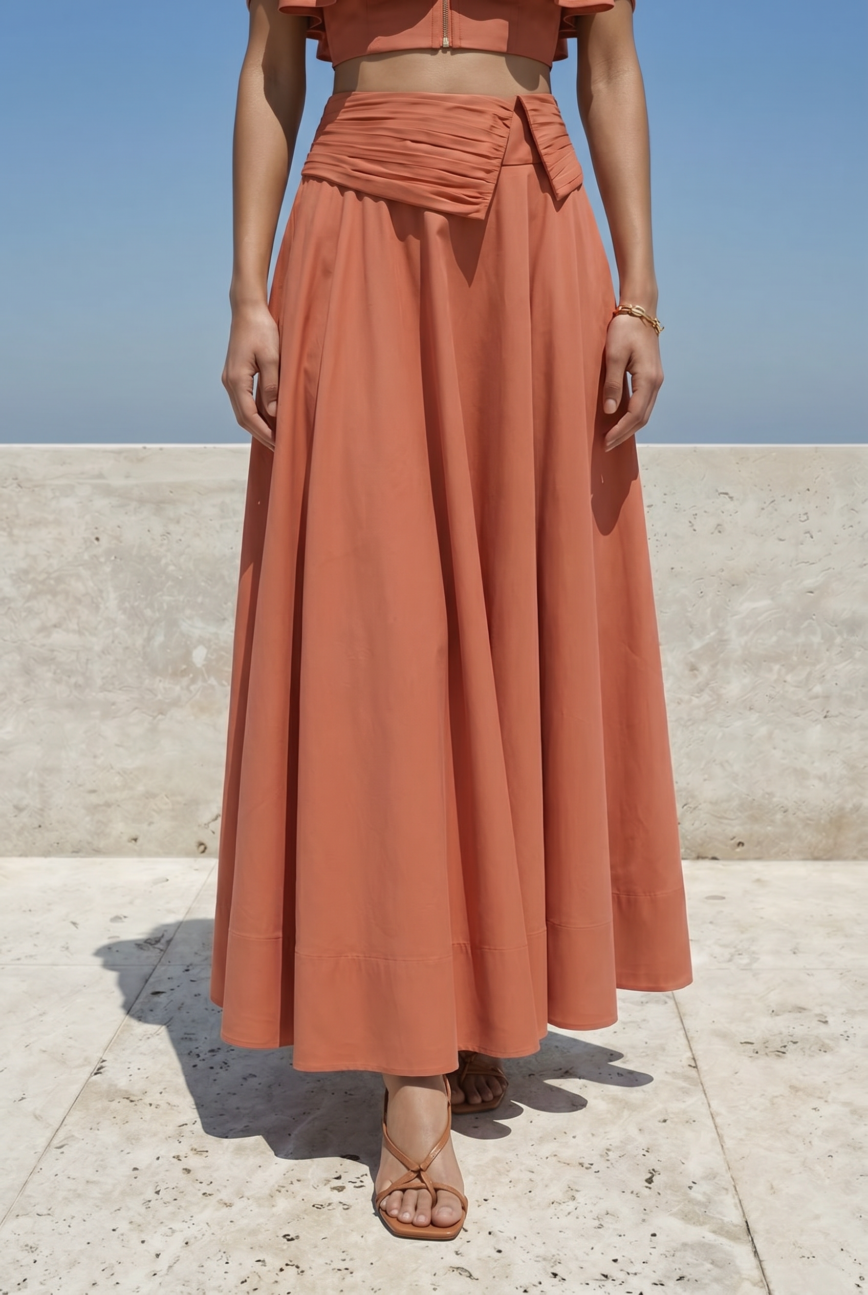 Terrana Draped Midi Skirt
