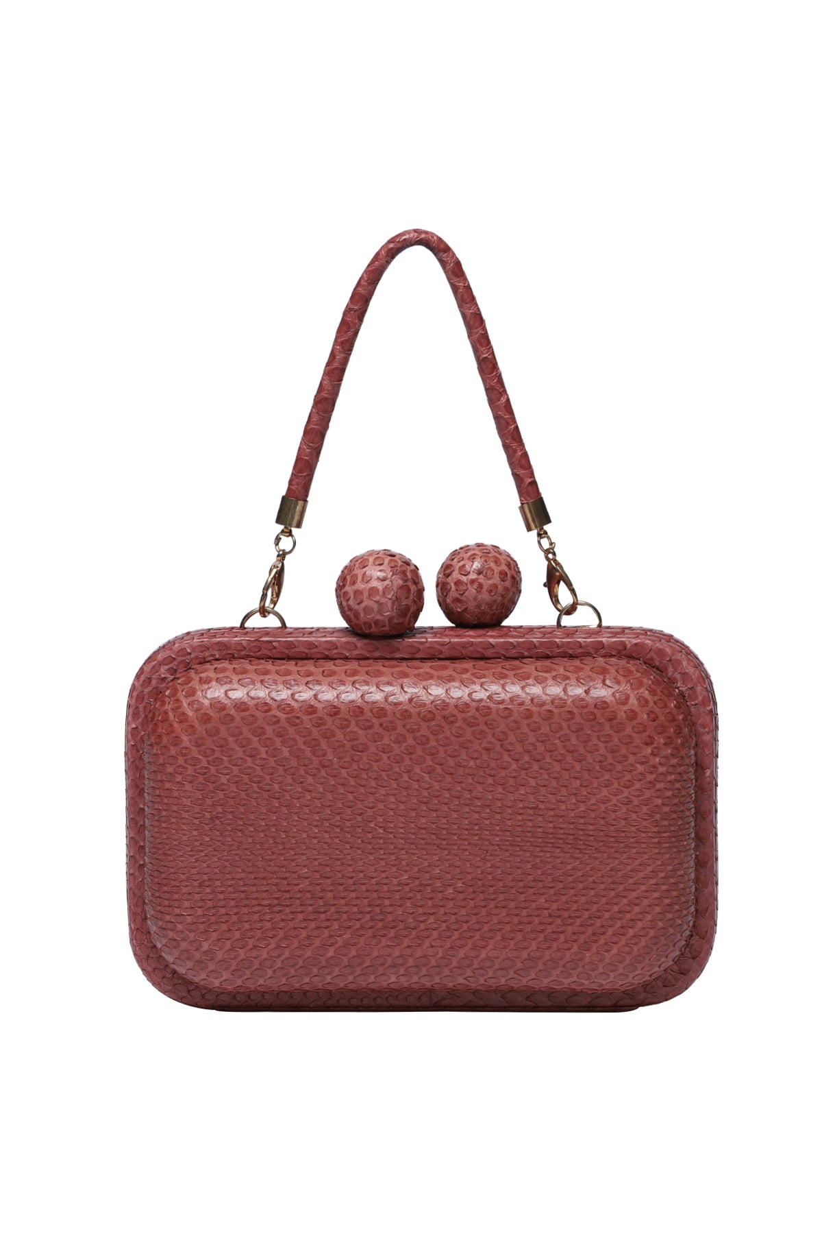 Red Python Leather Handbag
