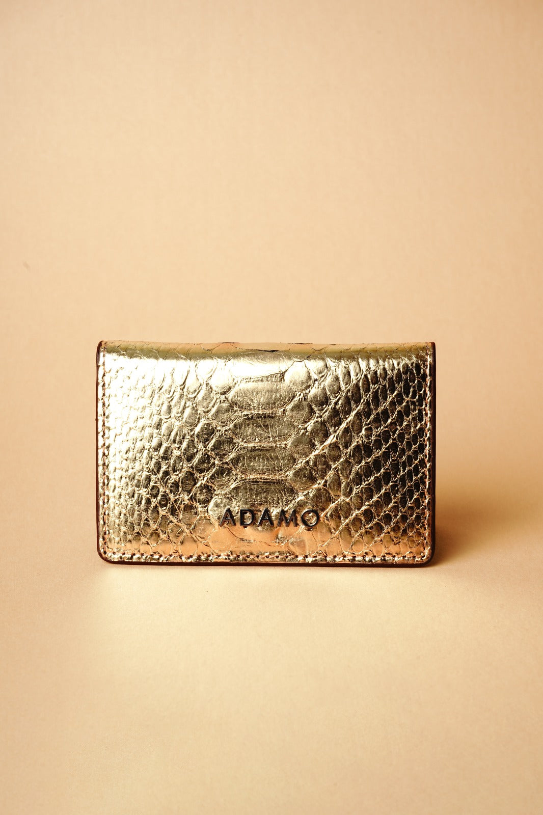 Gold Python Leather Business Card Holder & Wallet