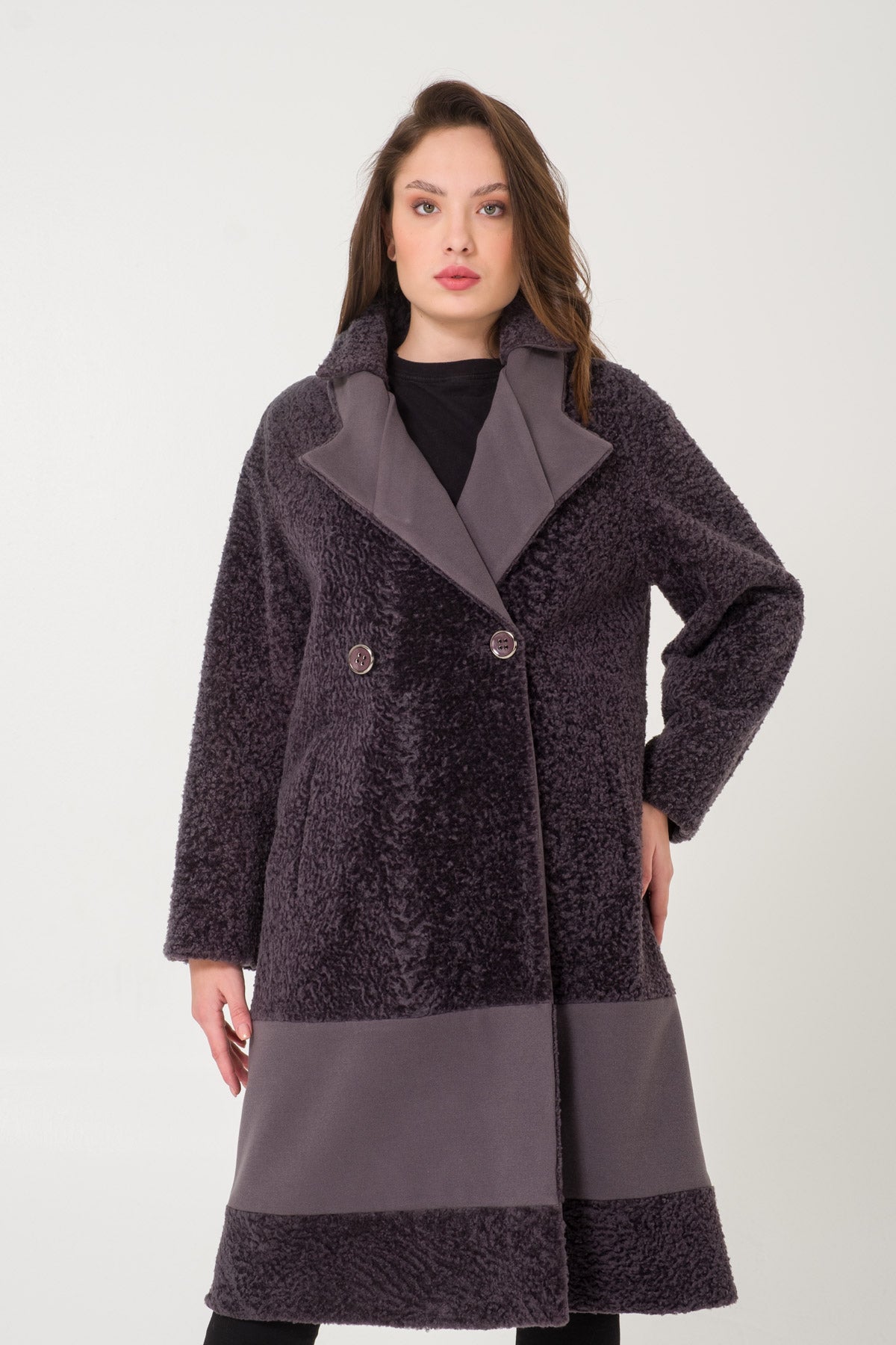 Smoke Color Teddy Coat