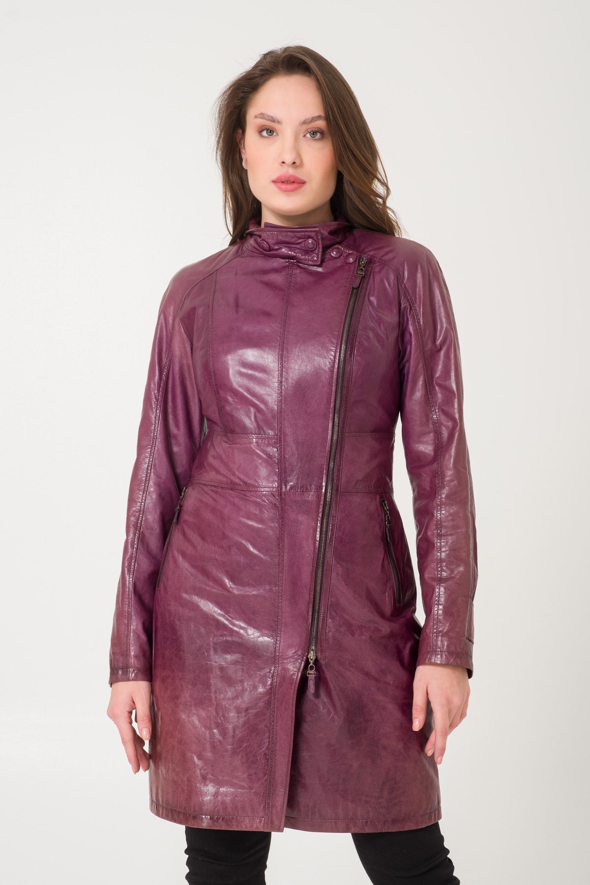 Purple Leather Coat