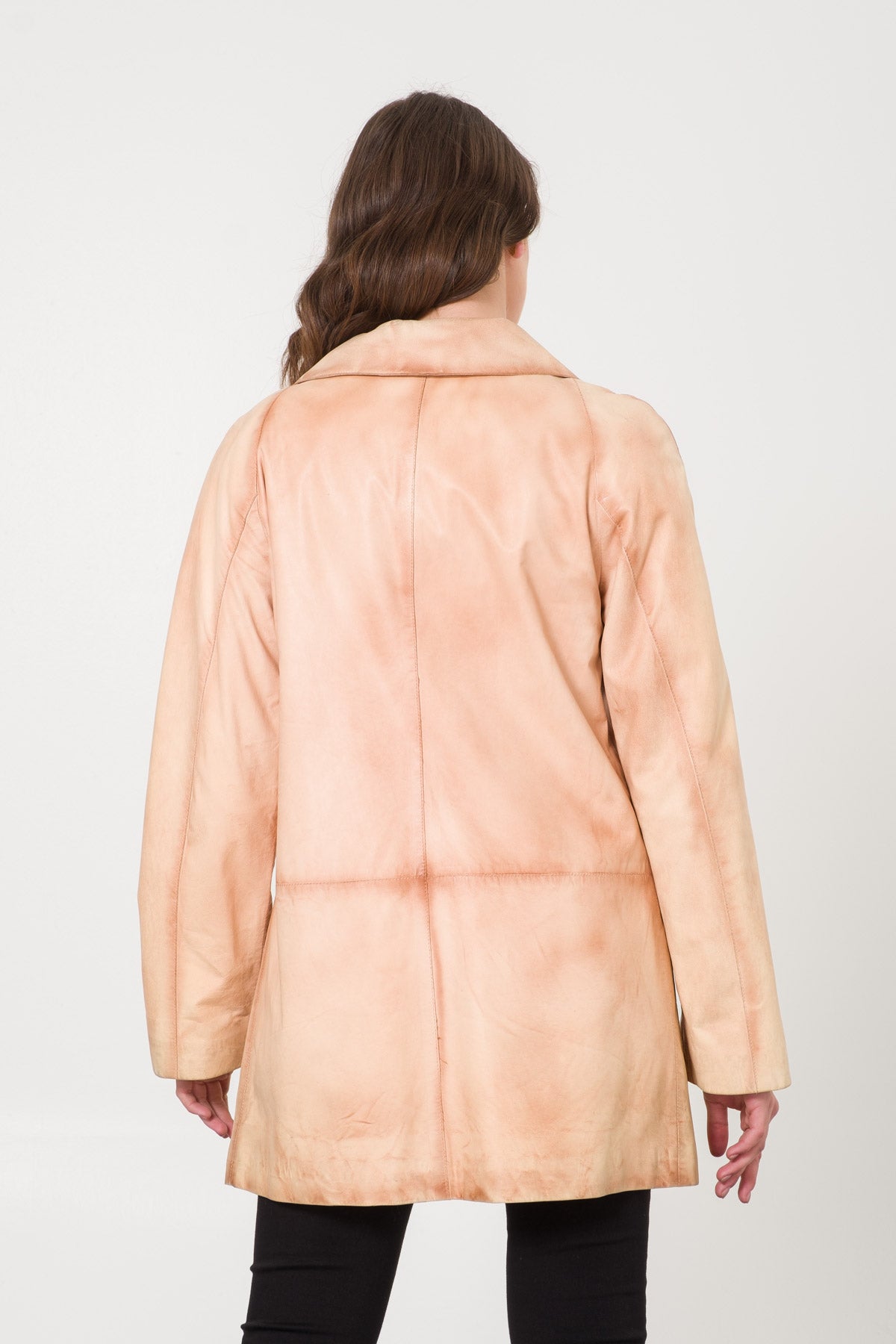 Cream Leather Coat