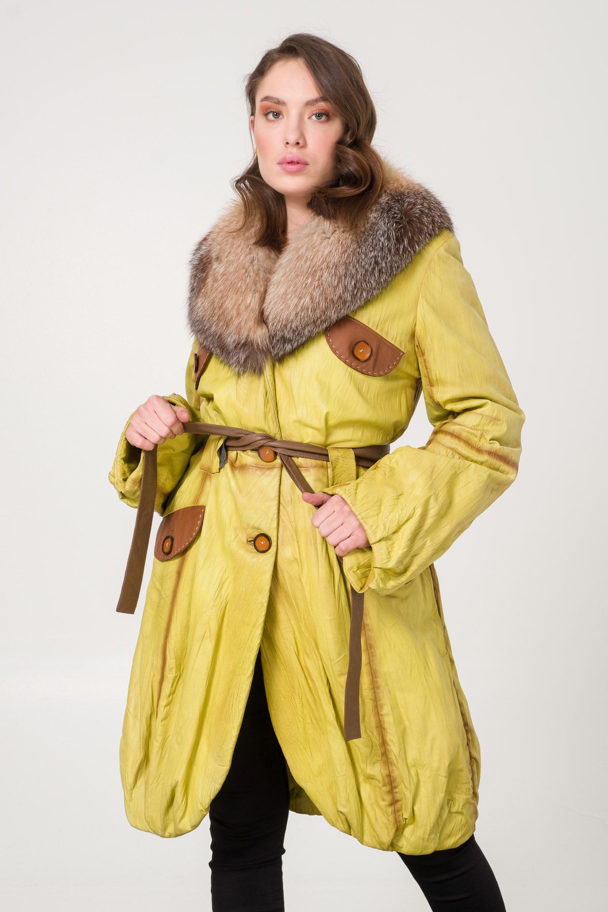 Yellow Leather Coat