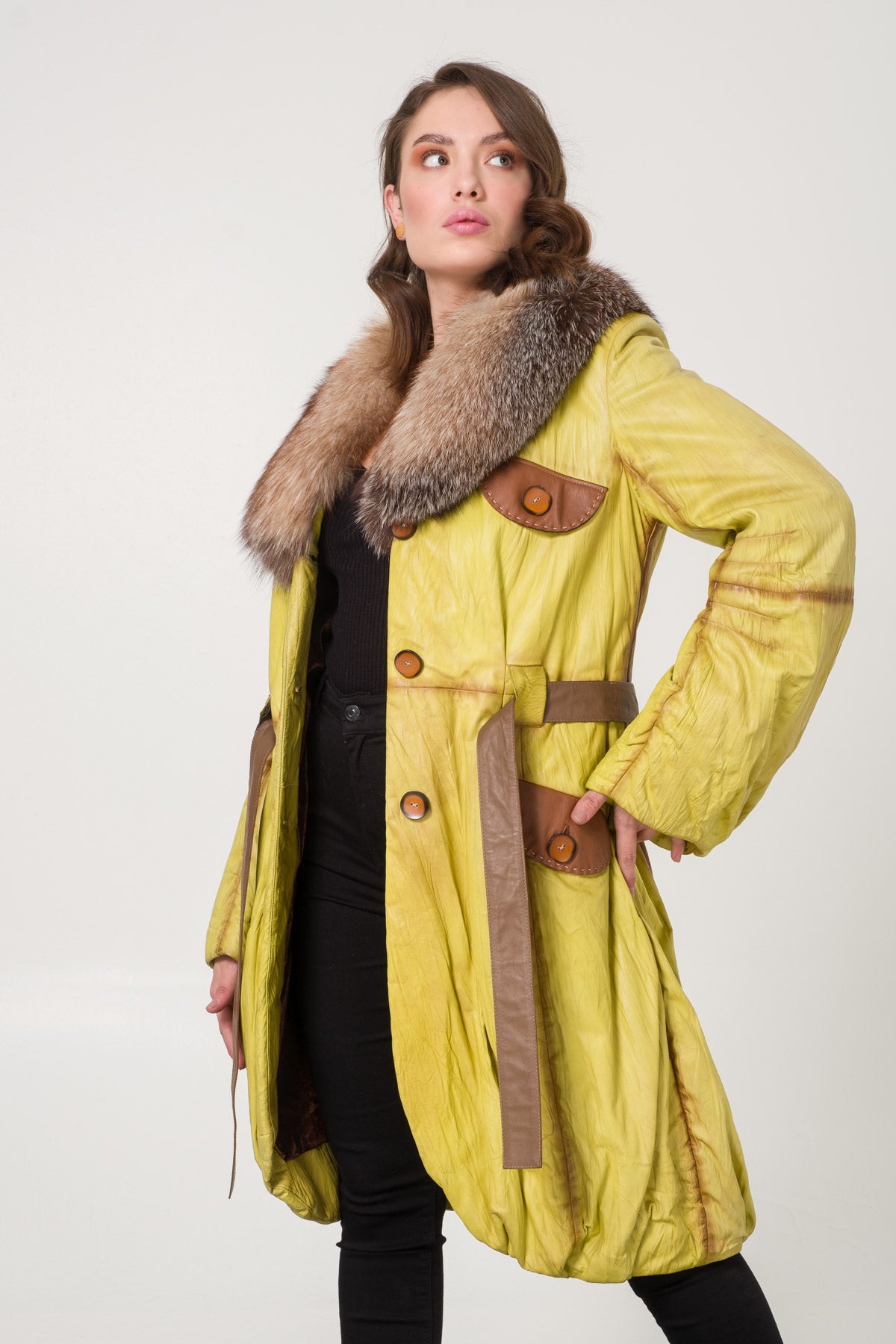 Yellow Leather Coat