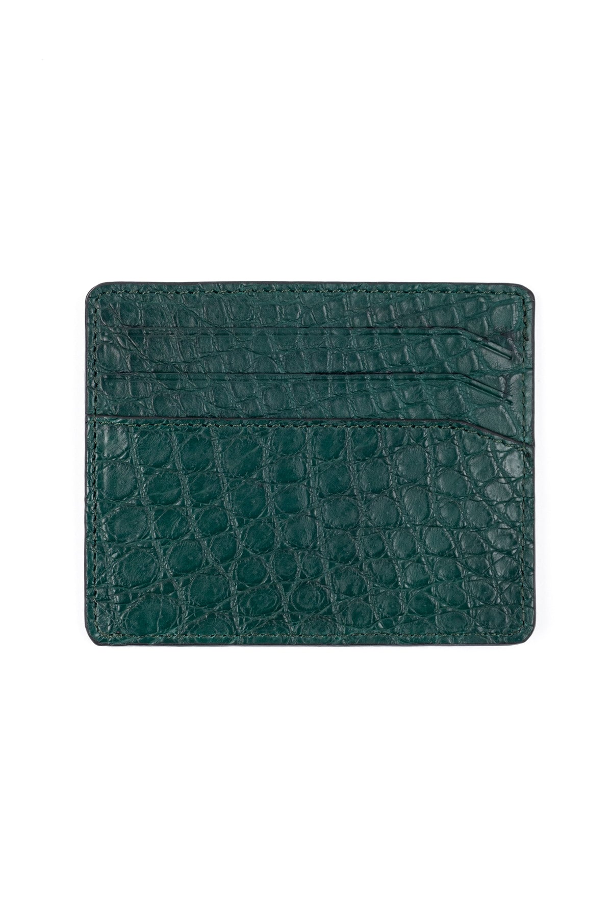 Green Crocodile Leather Card Holder