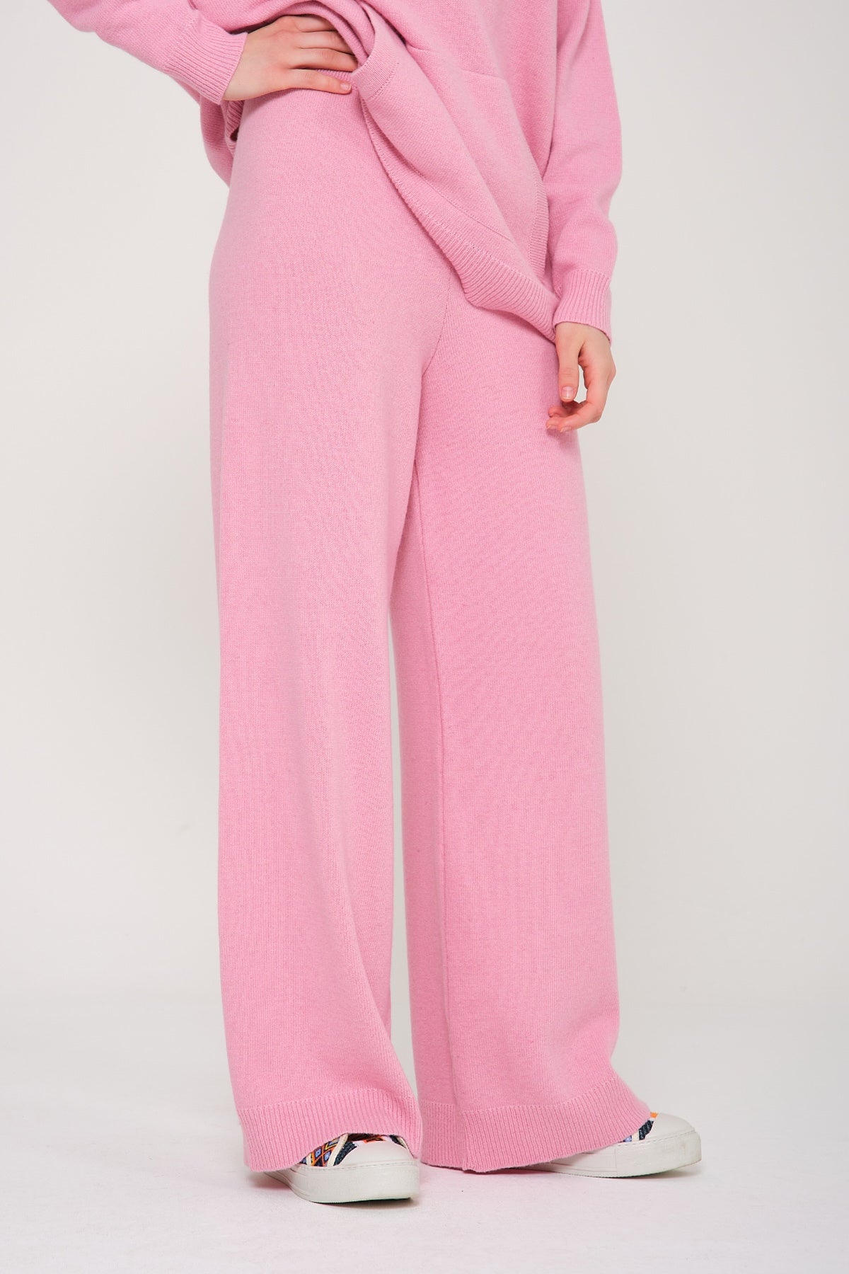 Pink Chinchilla Fur Lined Hoodie & Pants Set