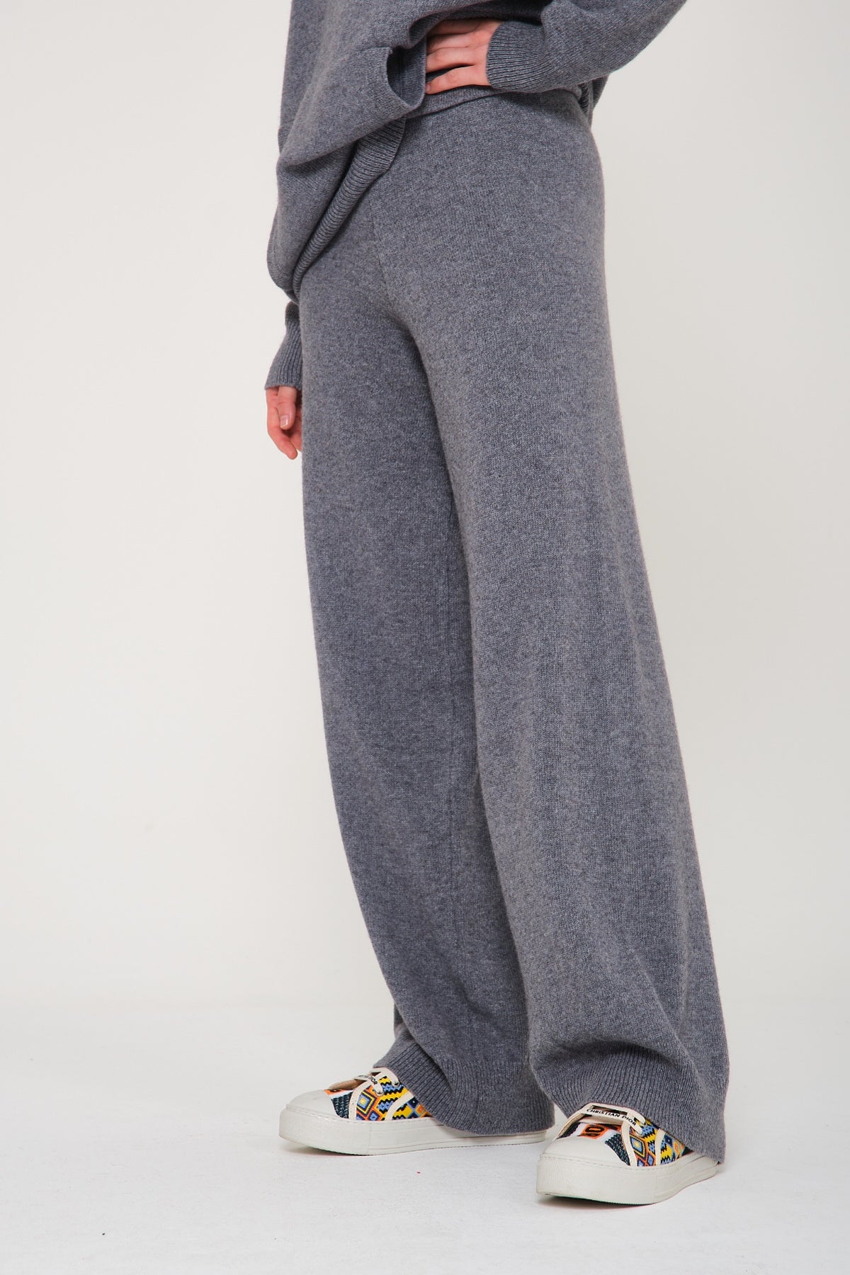 Dark Grey Chinchilla Fur Lined Hoodie & Pants Set