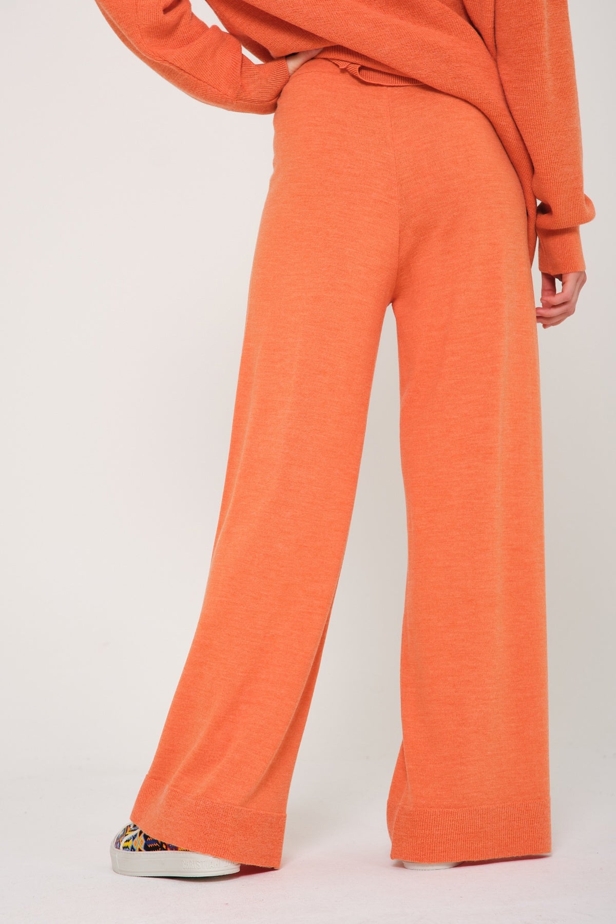 Peach Color Knit Sweater & Pants Set