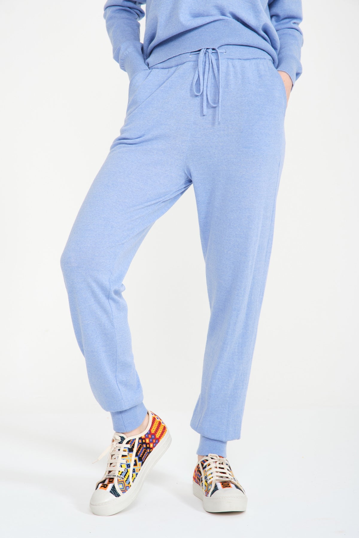 SET???? light blue cardigan × wool pants