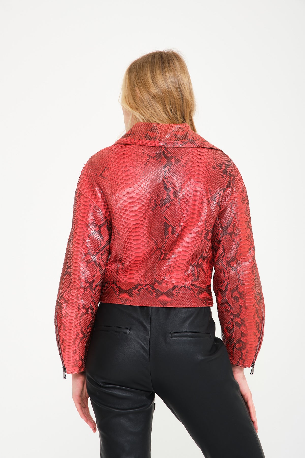 Red Python Leather Jacket
