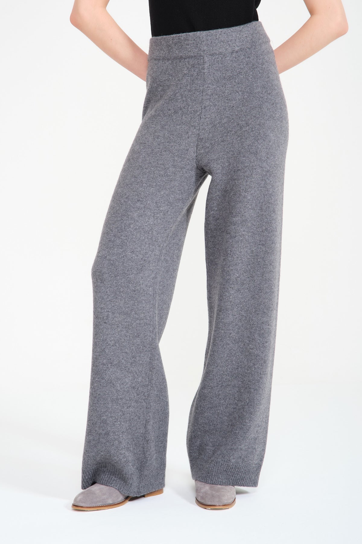 Grey Chinchilla Fur Lined Hoodie & Pants Set