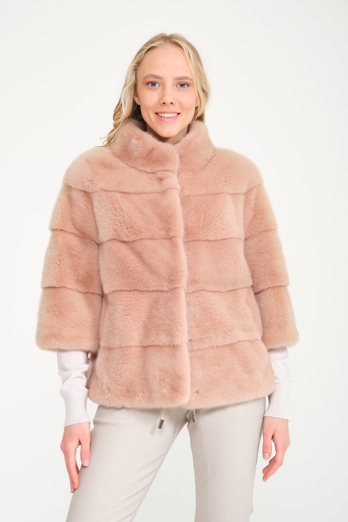 Pink Mink Fur Coat