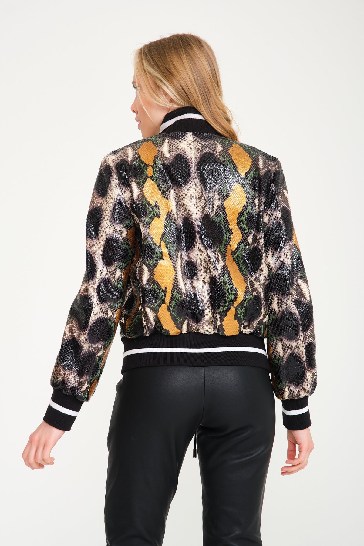 Multicolored Python Leather Jacket