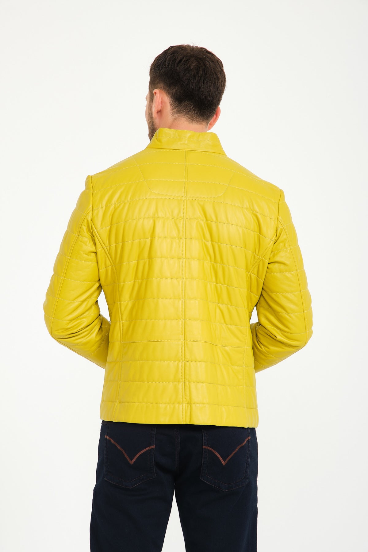 Mowalola: SSENSE Canada Exclusive Yellow Leather Kumbi Jacket