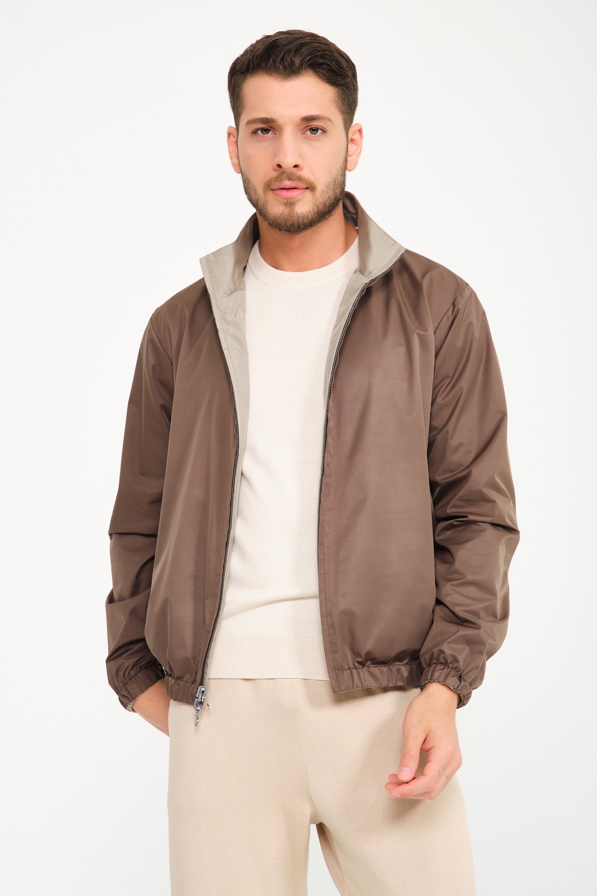 Olive / Brown Double Face Waterproof Jacket